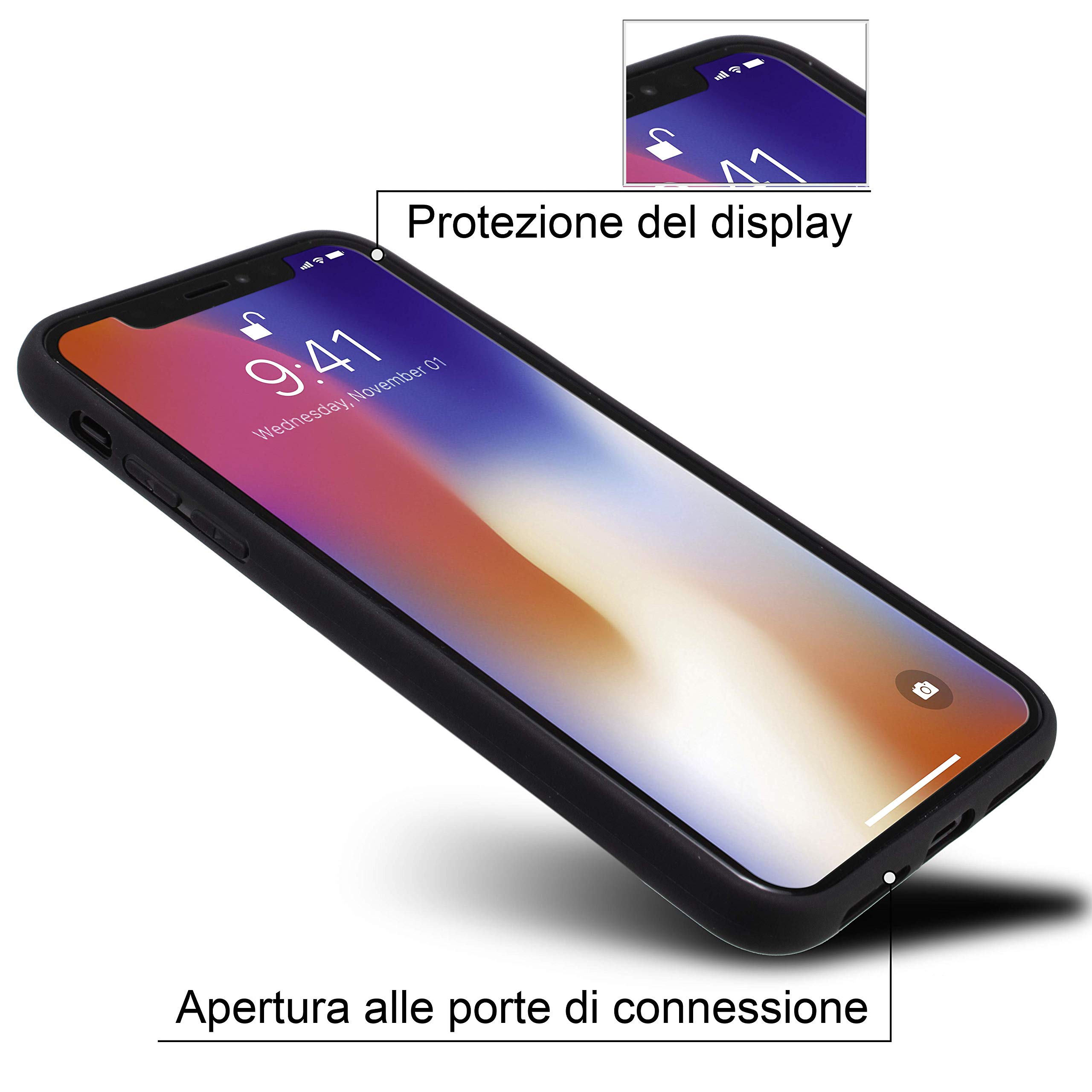 Marcelo Burlon 3D Cross cover iPhone X/XS + vetro 9H
