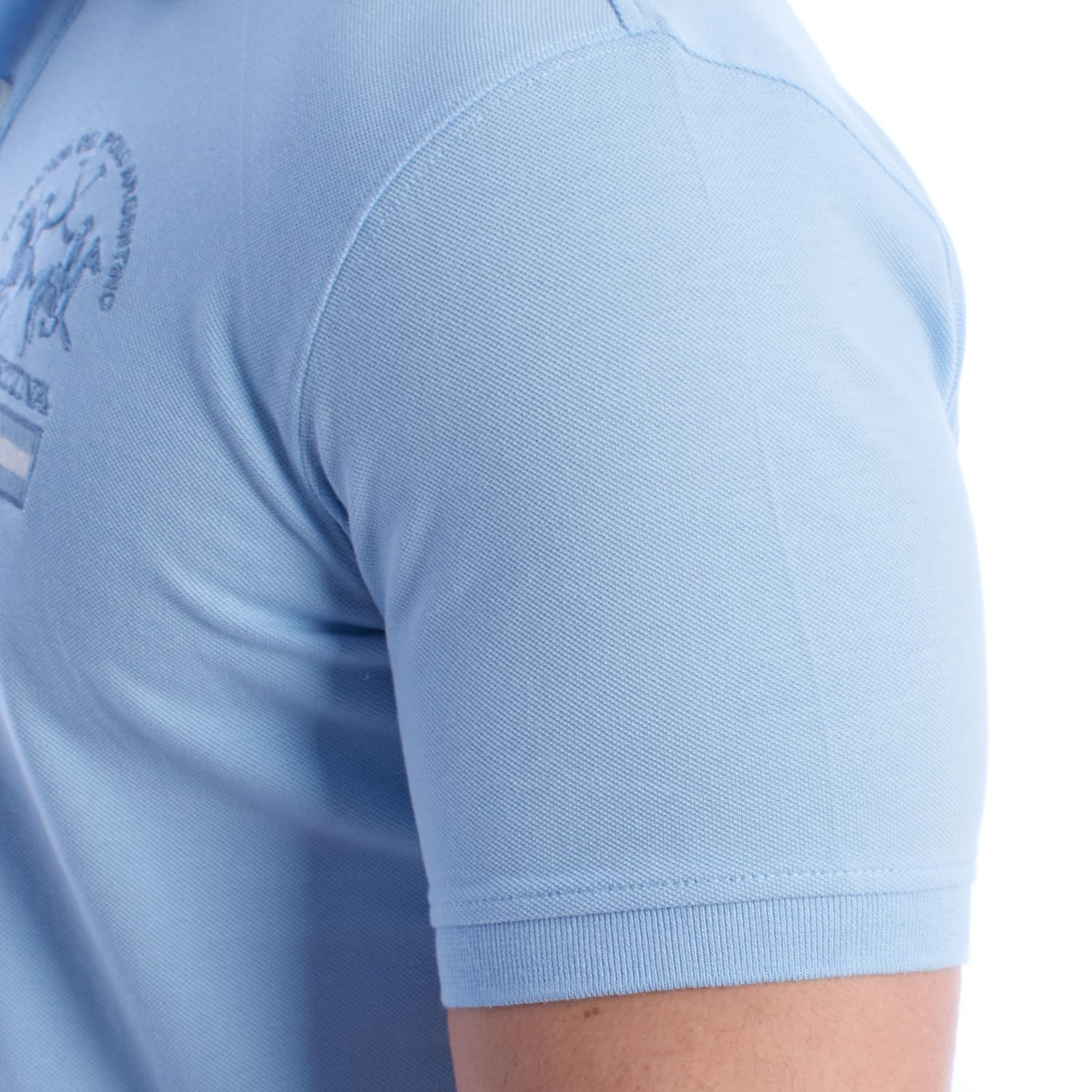 La Martina polo uomo YMP315-PK031 manica corta azzurro piqué