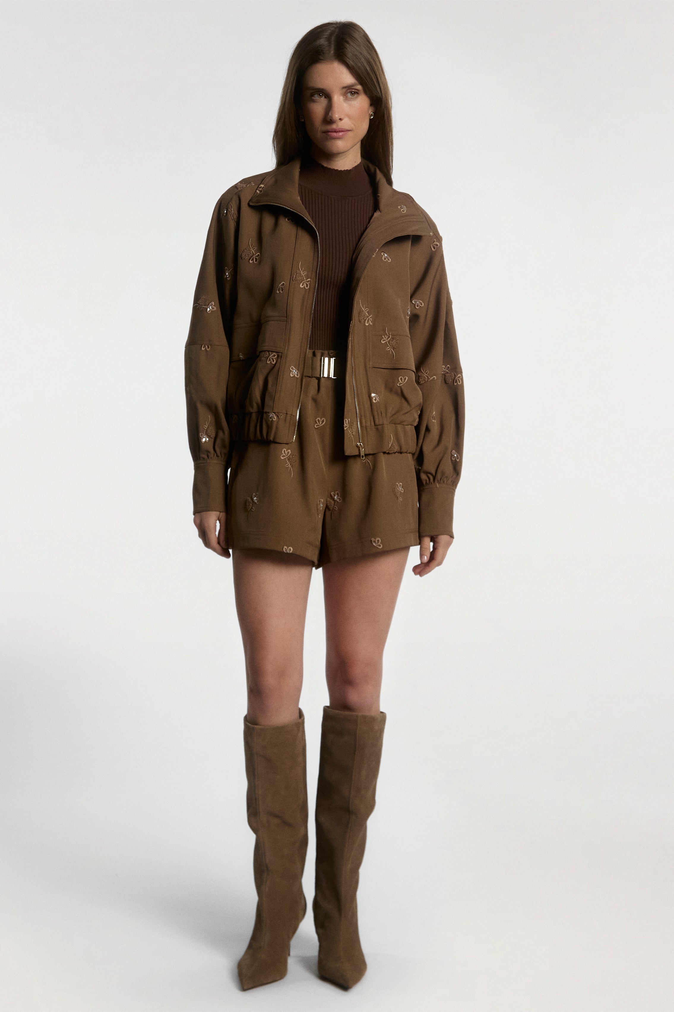 Aaiko Jaro top marrone fudge lupetto