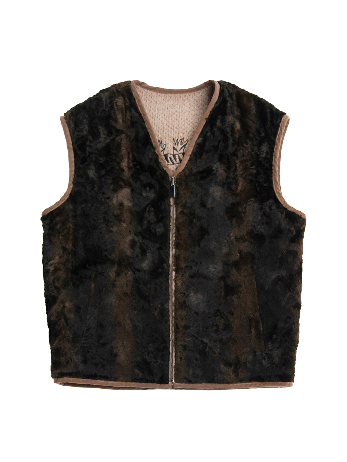 GiglioTigrato Denali gilet reversibile lana marrone
