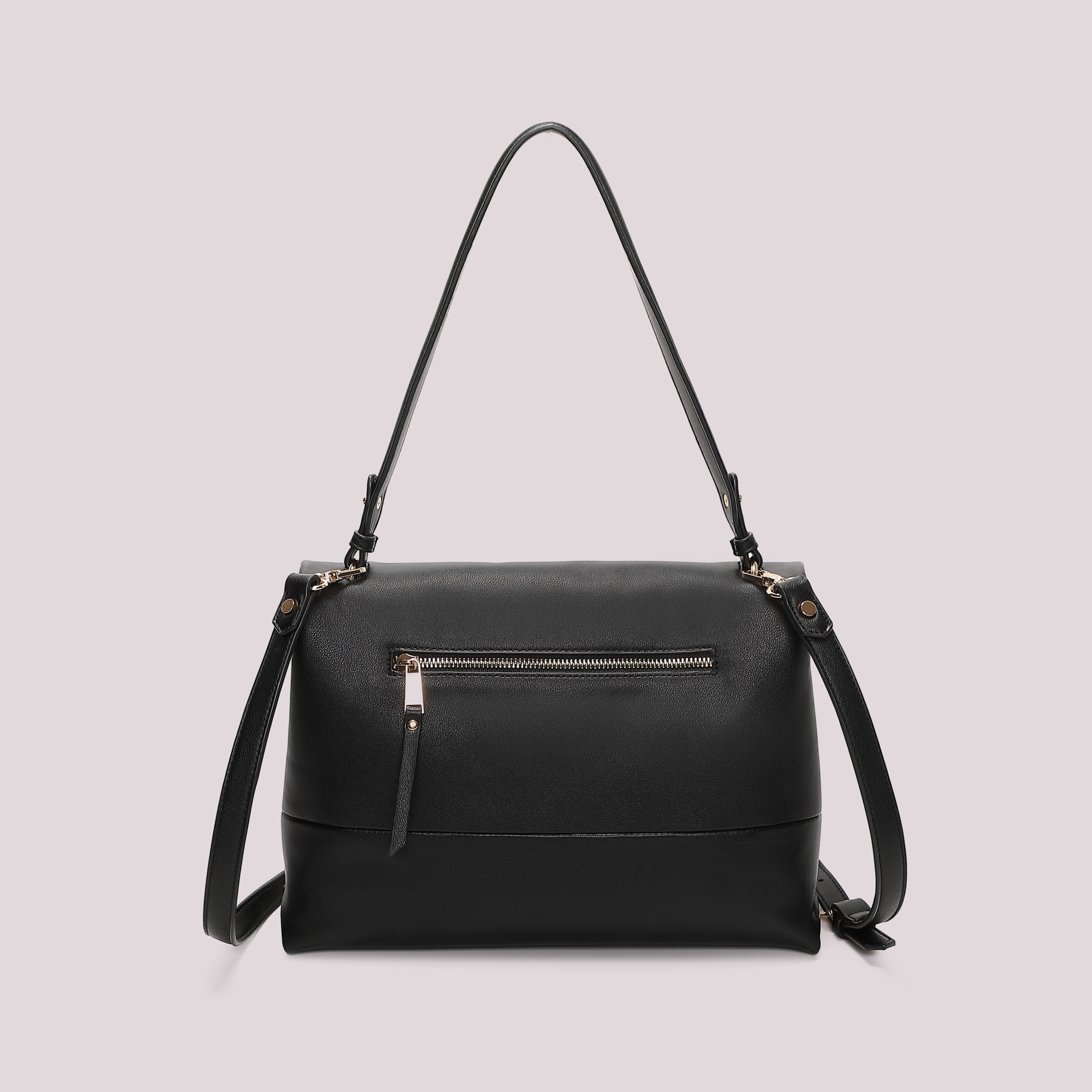 Mimi Mua Borsa a Spalla Dettaglio Dorato Nero