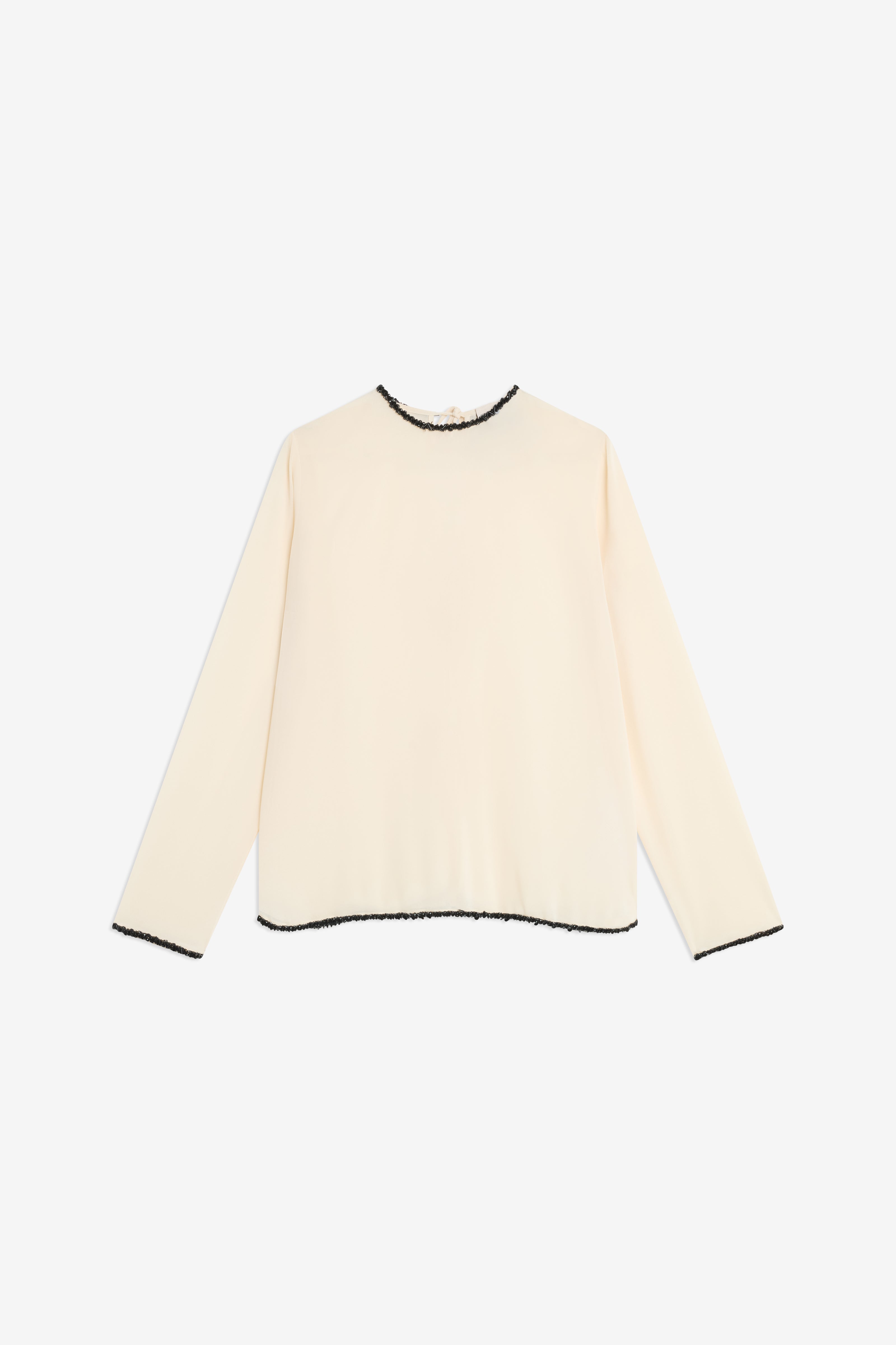 Semicouture Florinda blusa georgette sand ricamata