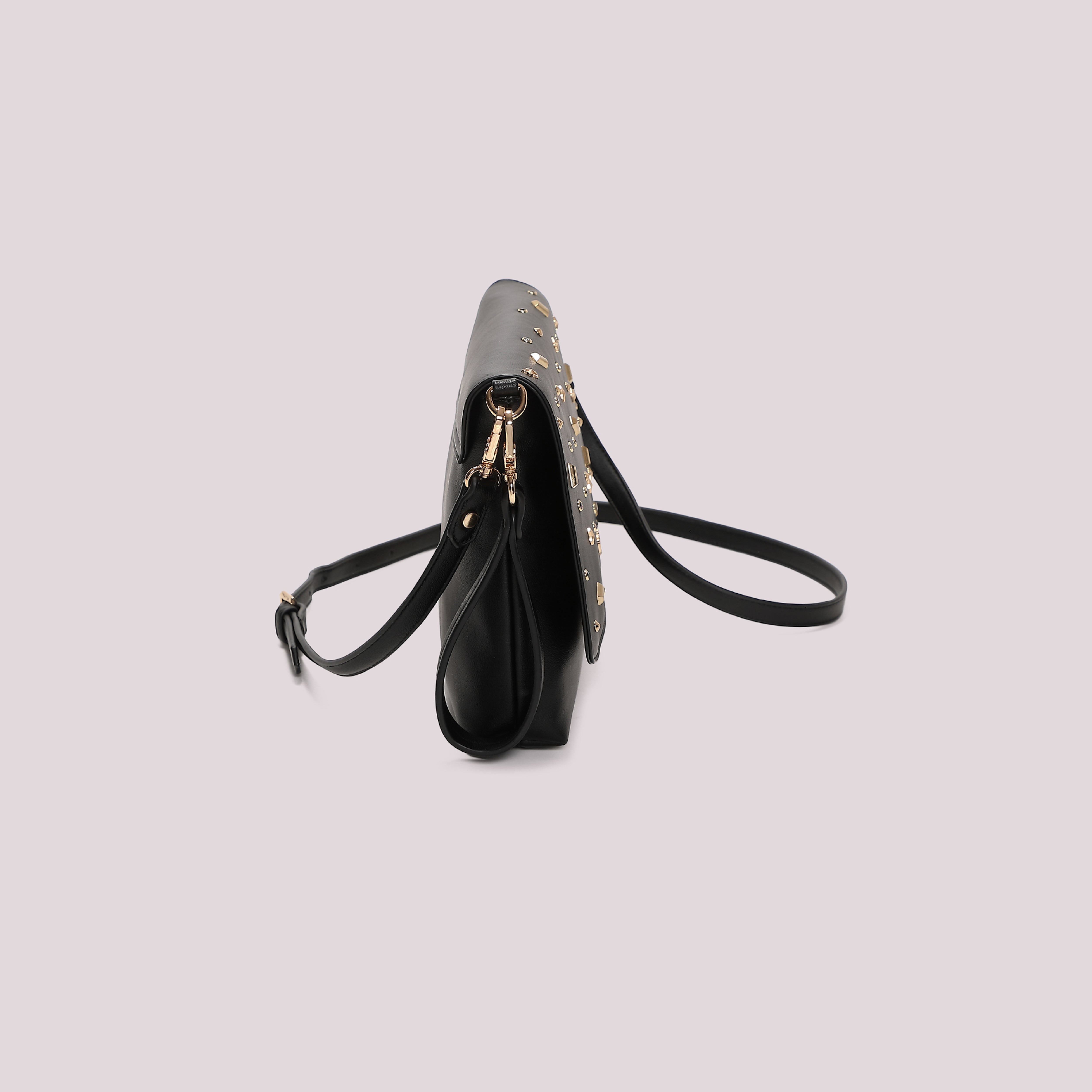 Mimi Mua Borsa Busta Applicazioni Nero 28cm