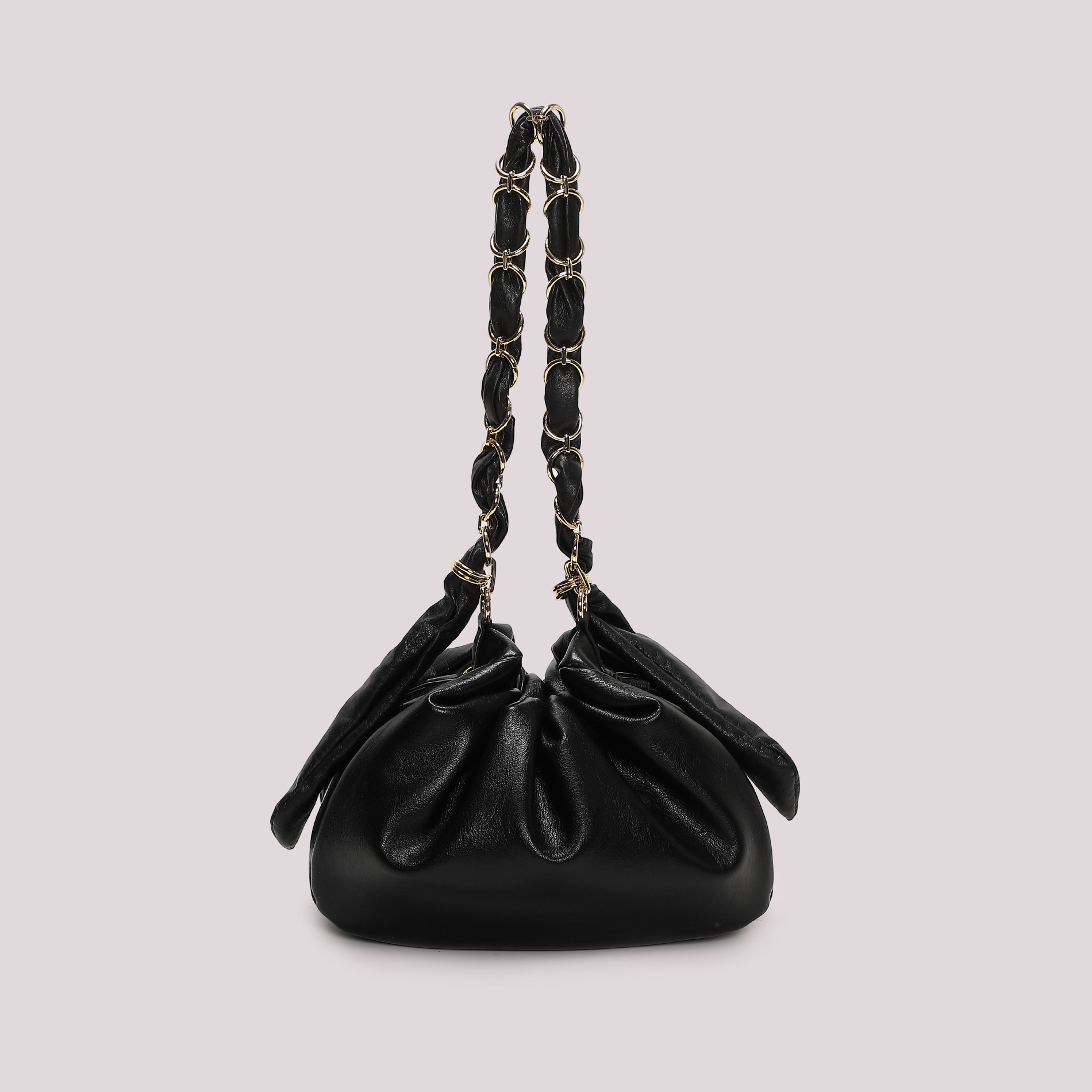 Mimi Mua Borsa Spalla Catena Manici Nero Ecopelle