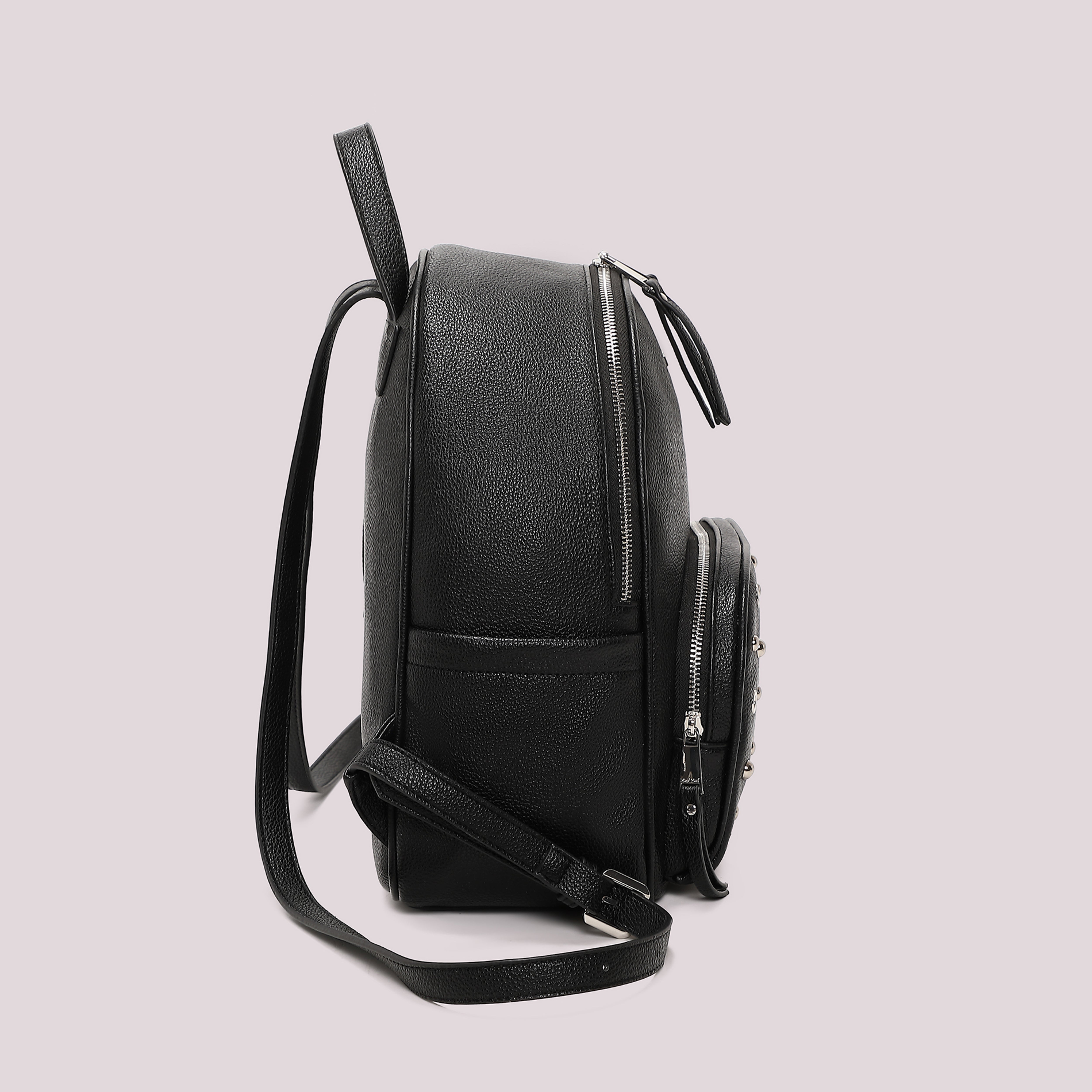 Mimi Mua Zaino Borchie Occhielli zaino ecopelle nero 33cm
