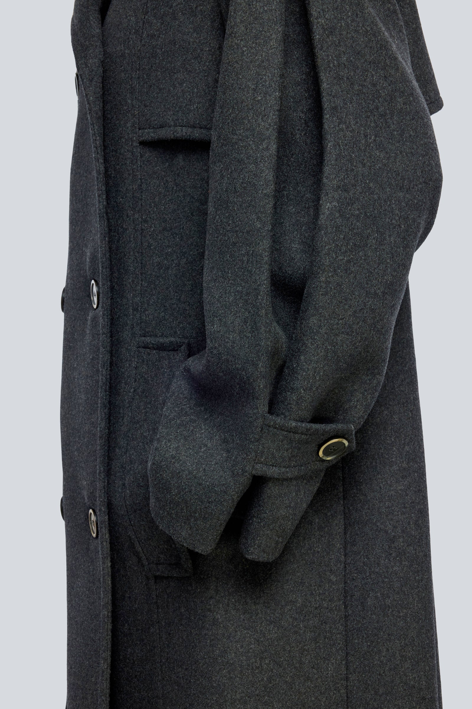 Semicouture Madelaine Y6WV62 trench grigio panno
