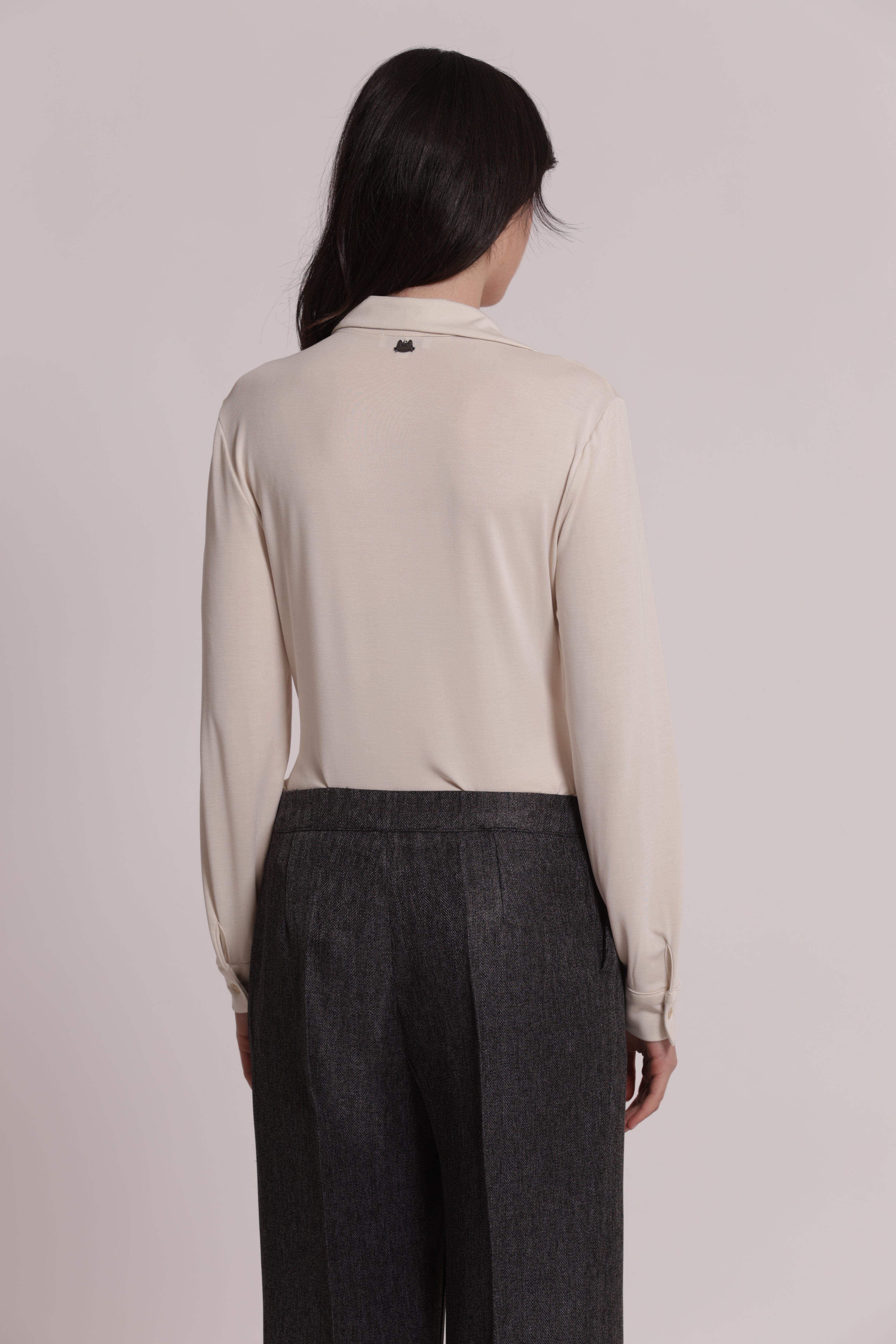 Mimi Mua camicia drappeggio frontale viscosa