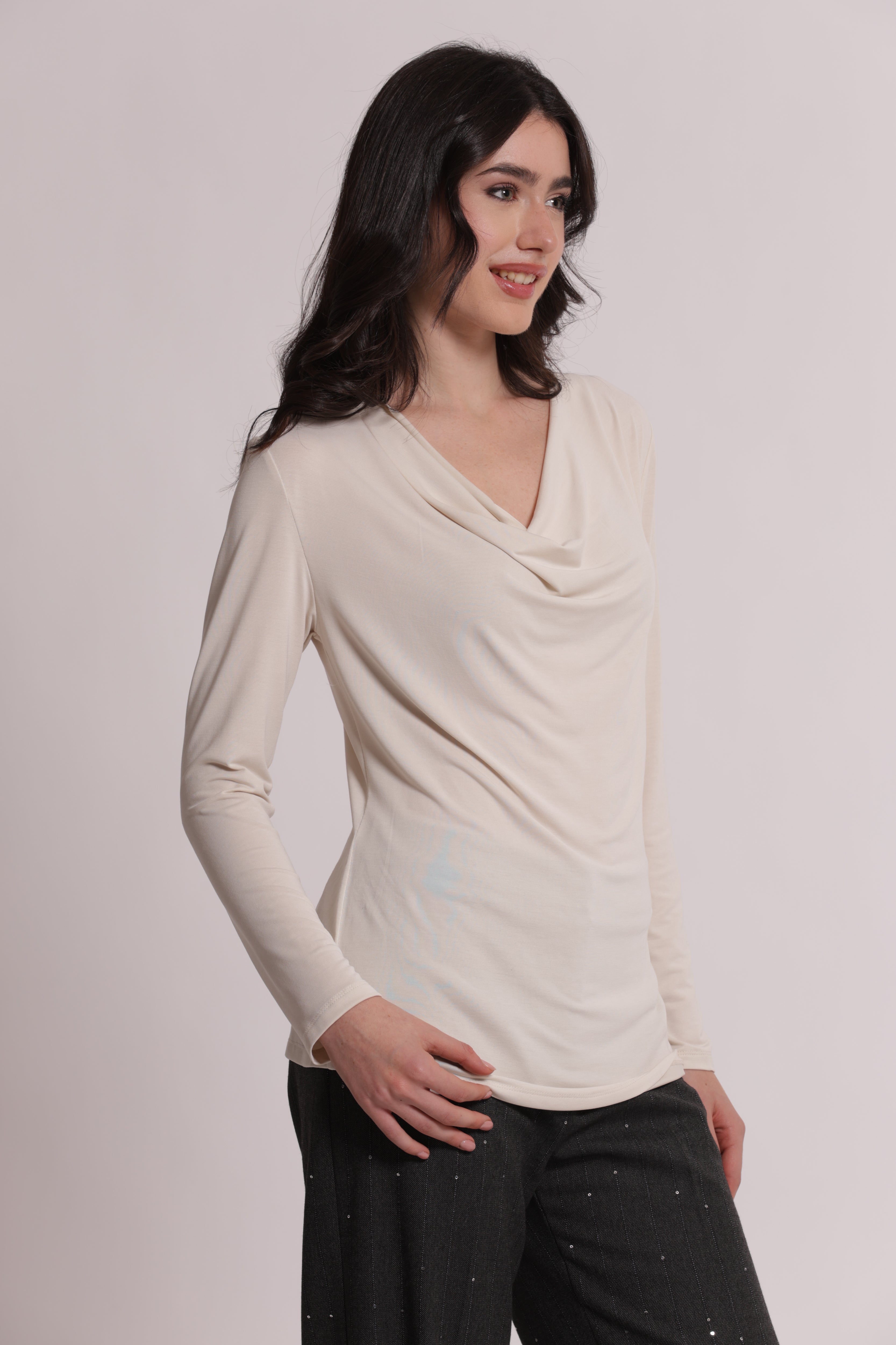 Mimi Mua blusa con scollo drappegiato blusa nero S
