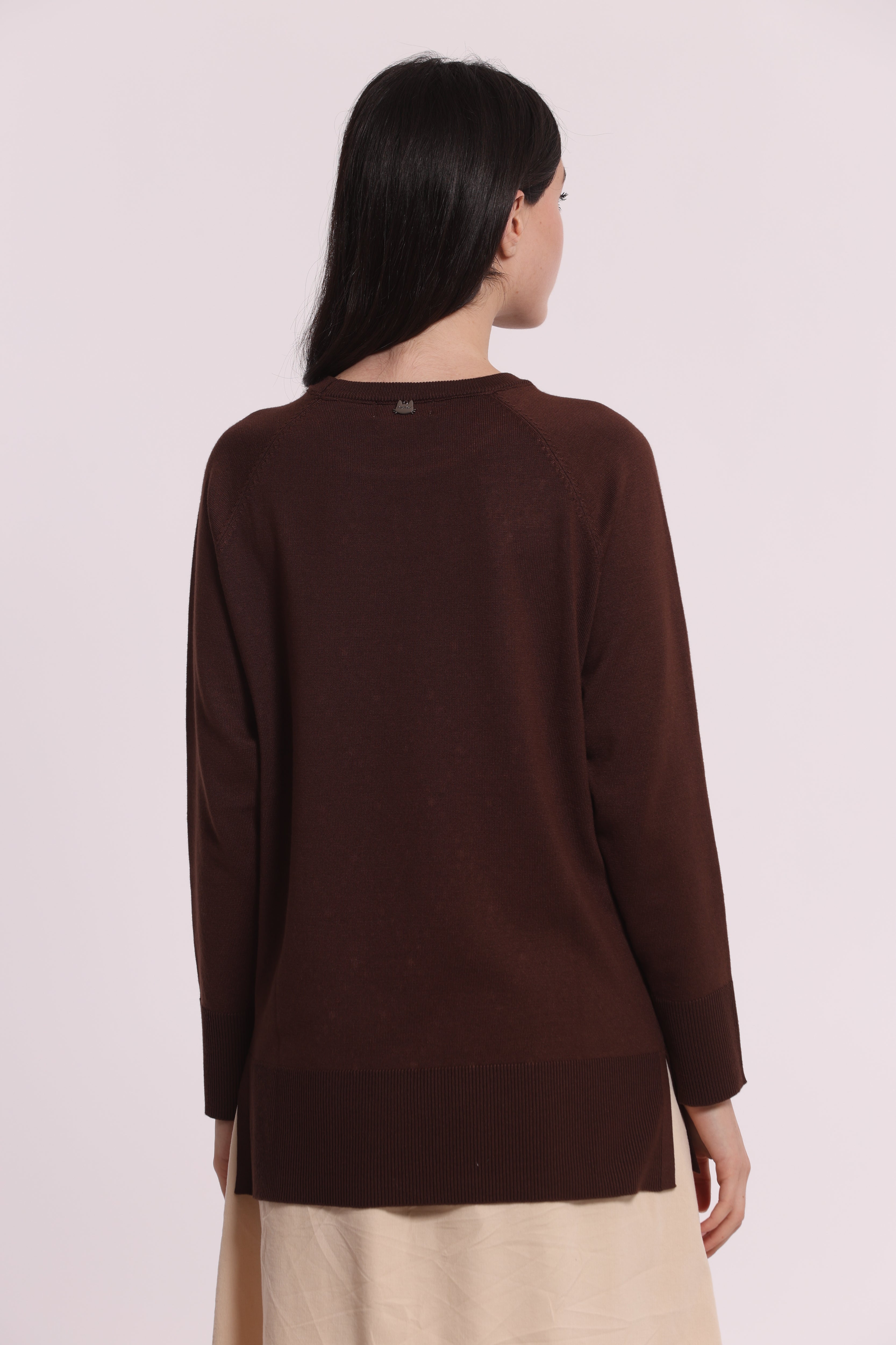 Mimi Mua maglia strass collo removibile nera