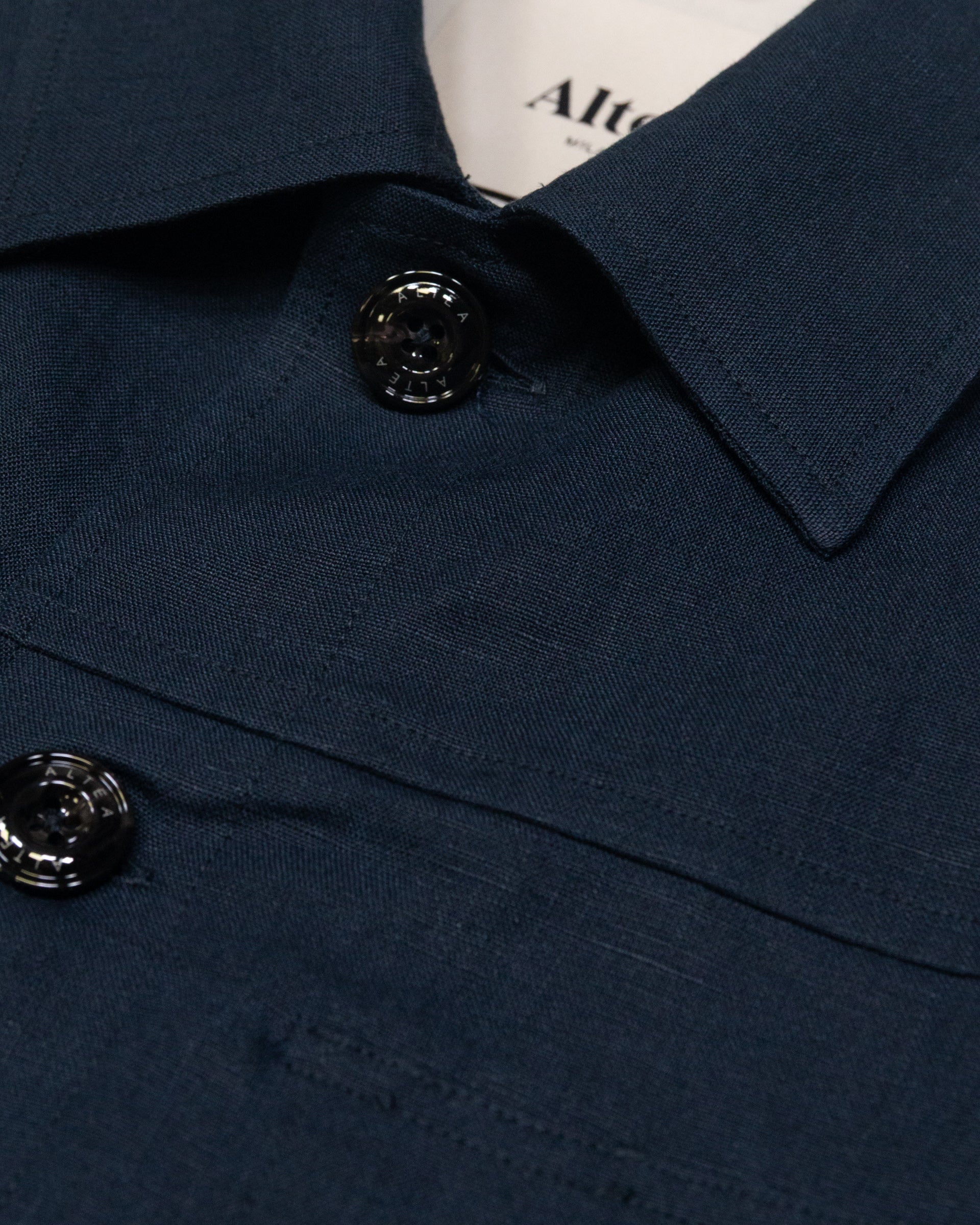 Altea Mitchell overshirt blu navy lino sfoderata