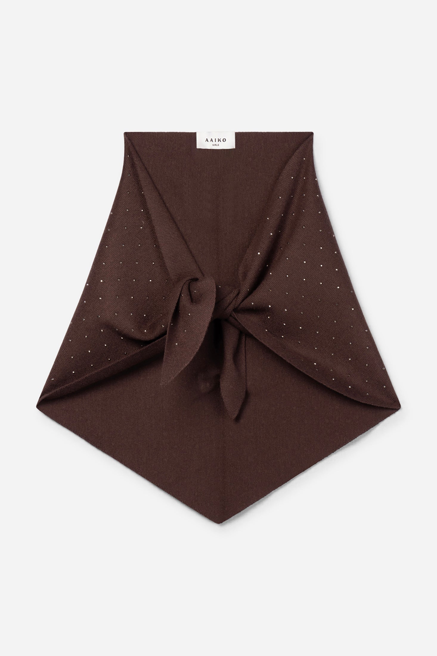 Aaiko Janel sciarpa marrone maglia strass unica