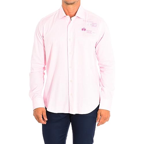 La Martina TMC602-OX083 camicia uomo L maniche lunghe elegante