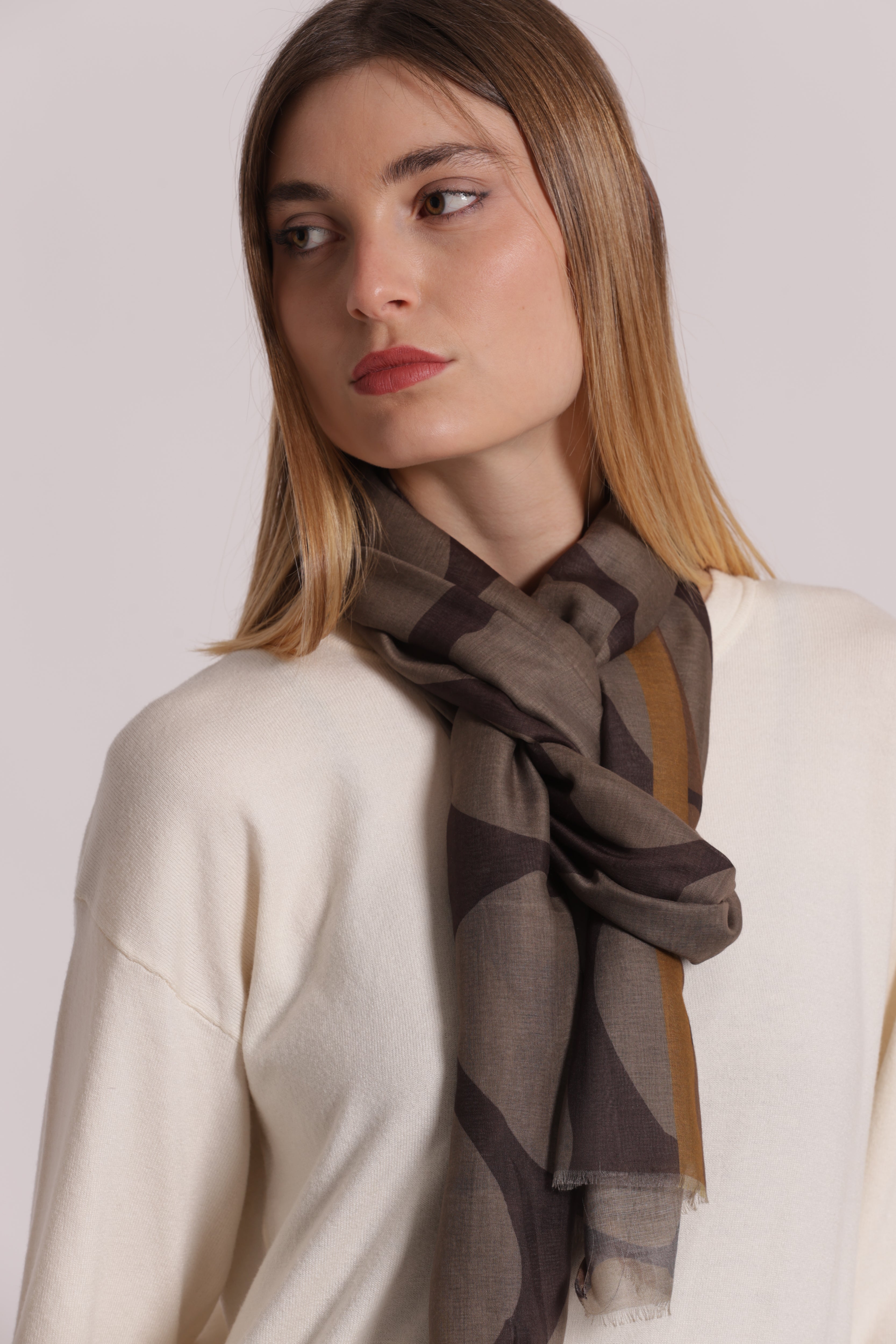 Mimi Mua Foulard Maculato sciarpa leggera 180x80 petrolio