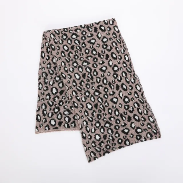 Mimi Mua Sciarpa Leopardata Strass Nero