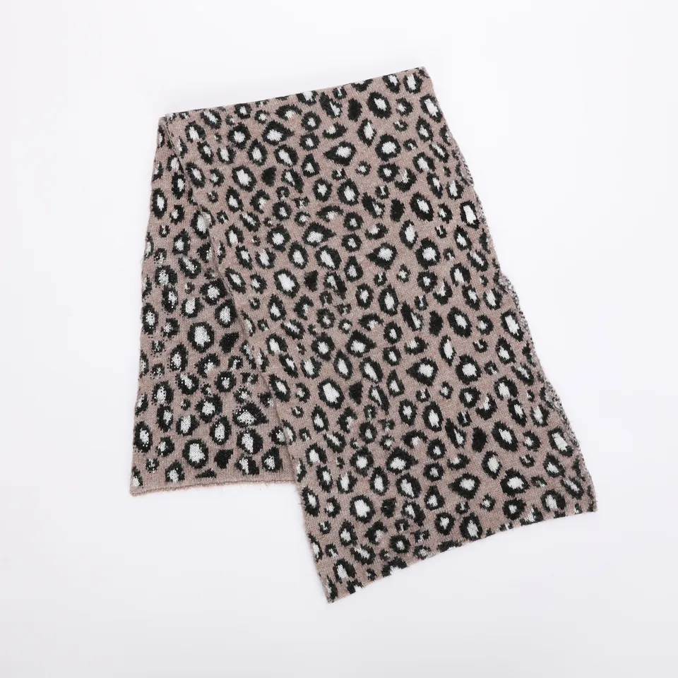 Mimi Mua Sciarpa Leopardata Strass Nero