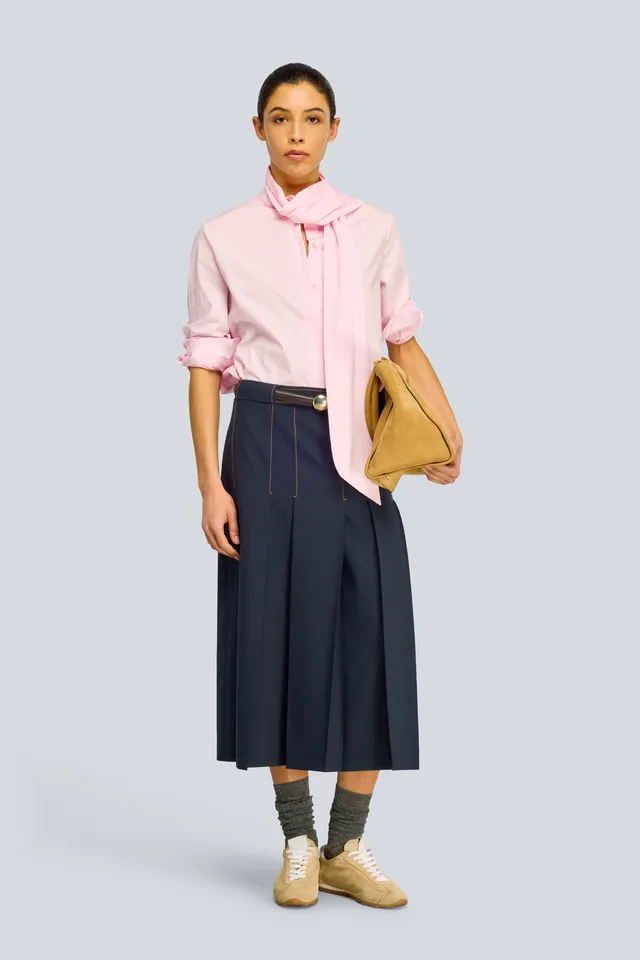 Semicouture Janette gonna lunga lana canyon pieghe