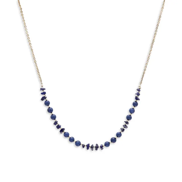 On Earth Cooperative Collection Summer collana quarzo blu 50+5 cm