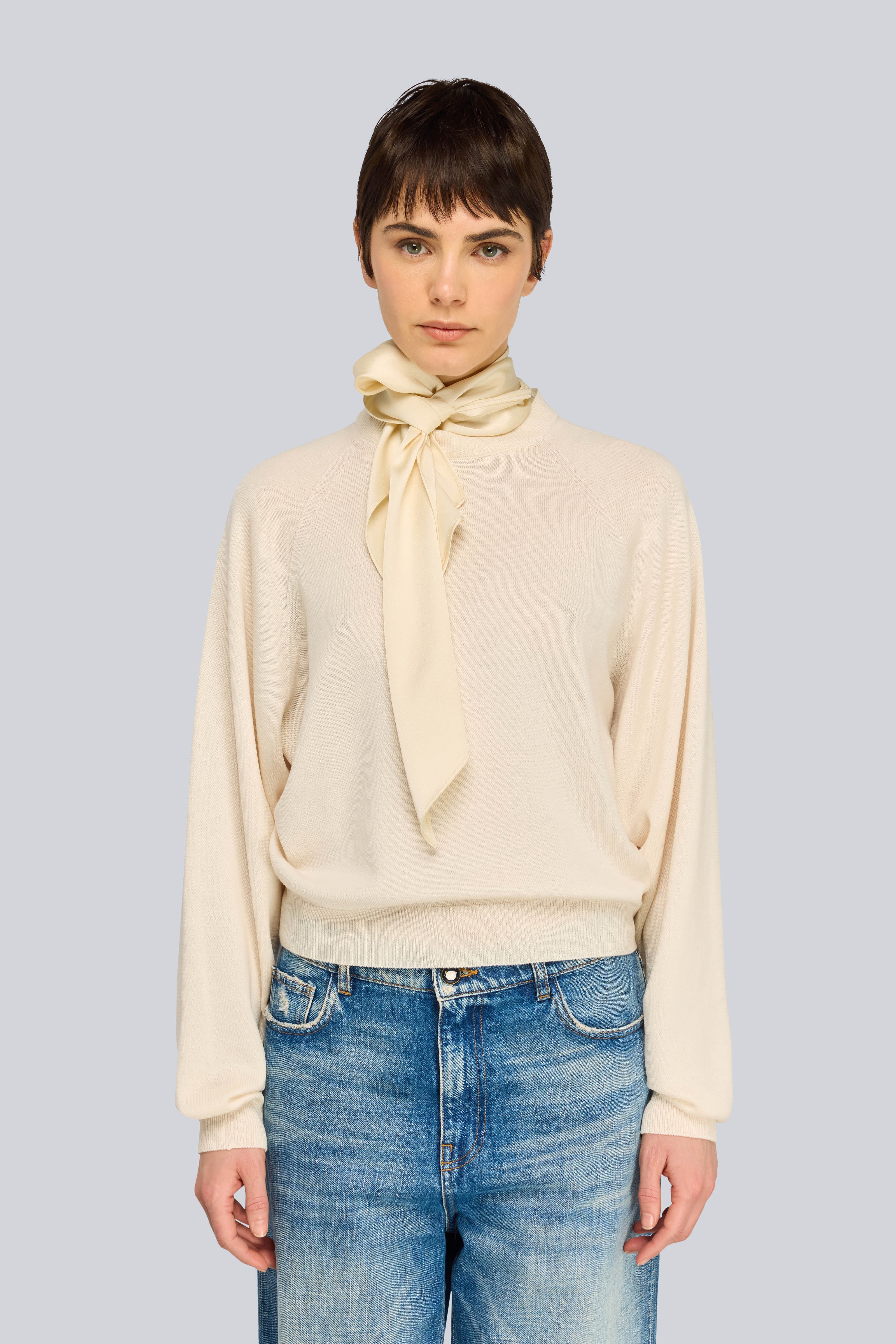 Semicouture Kathi maglia burro lana sciarpa
