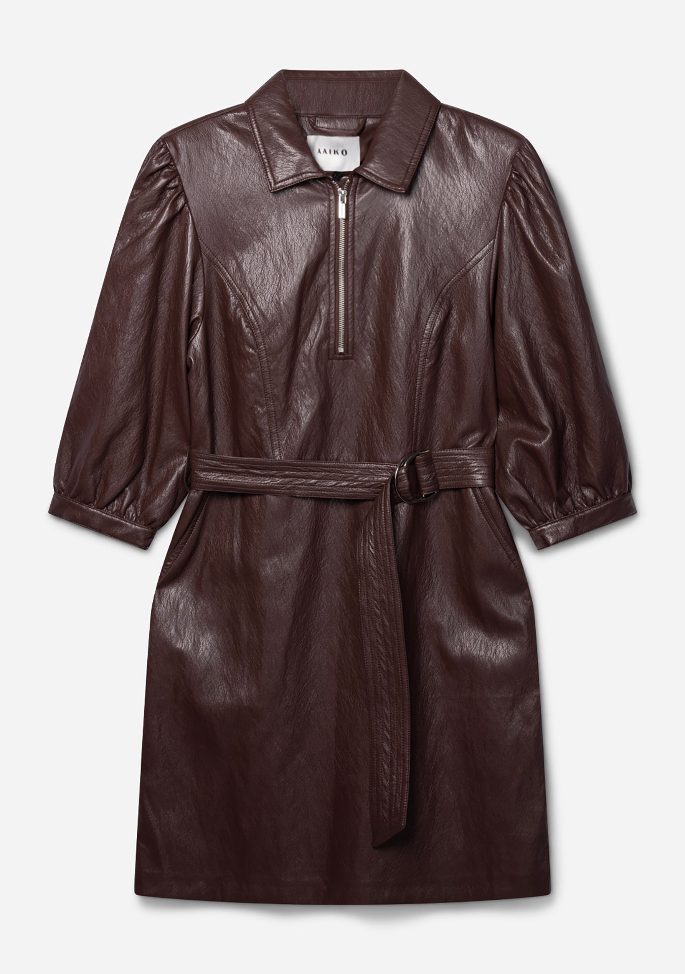 Aaiko Semira vestito bordeaux effetto pelle