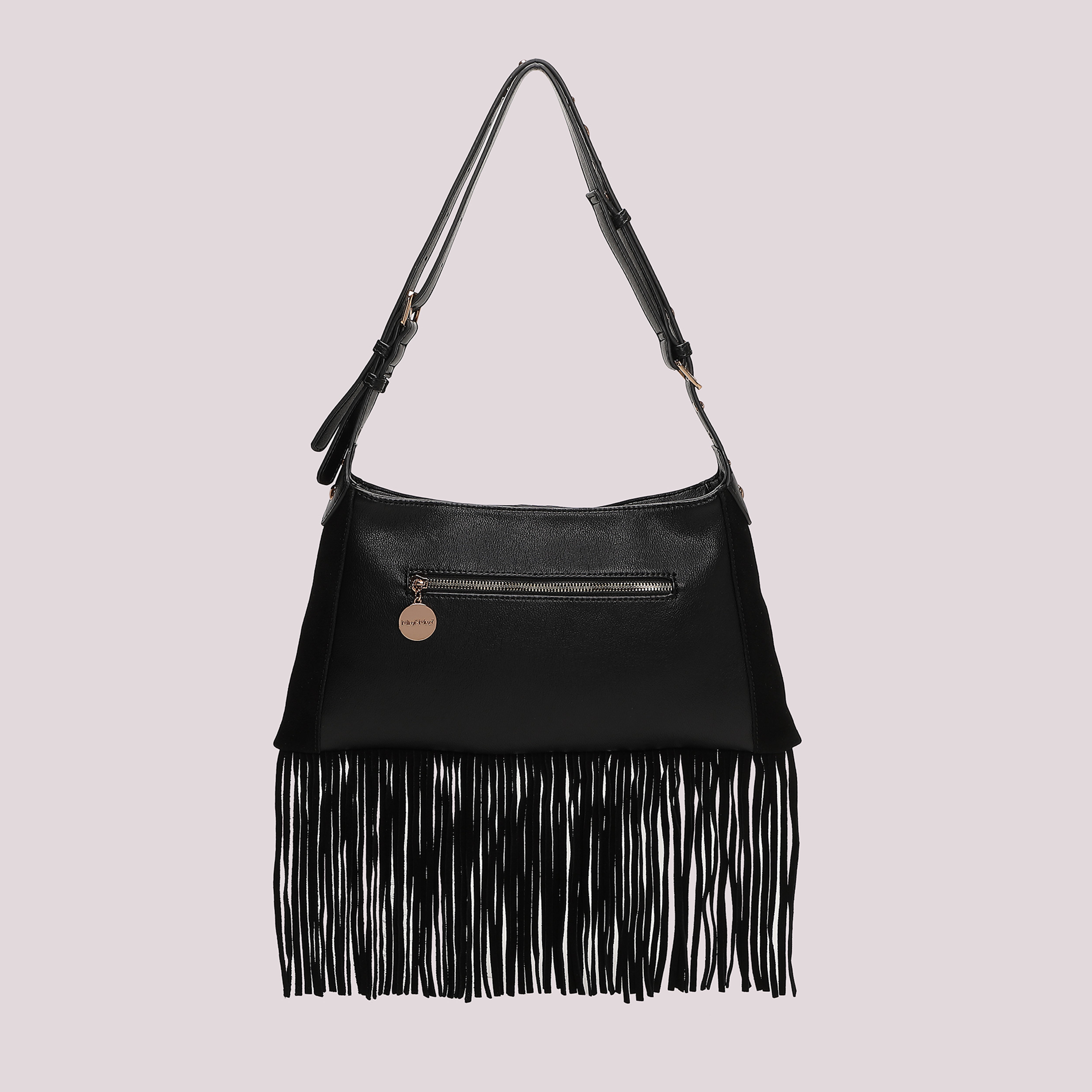 Mimi Mua Borsa Tracolla Frange Borchie Nera