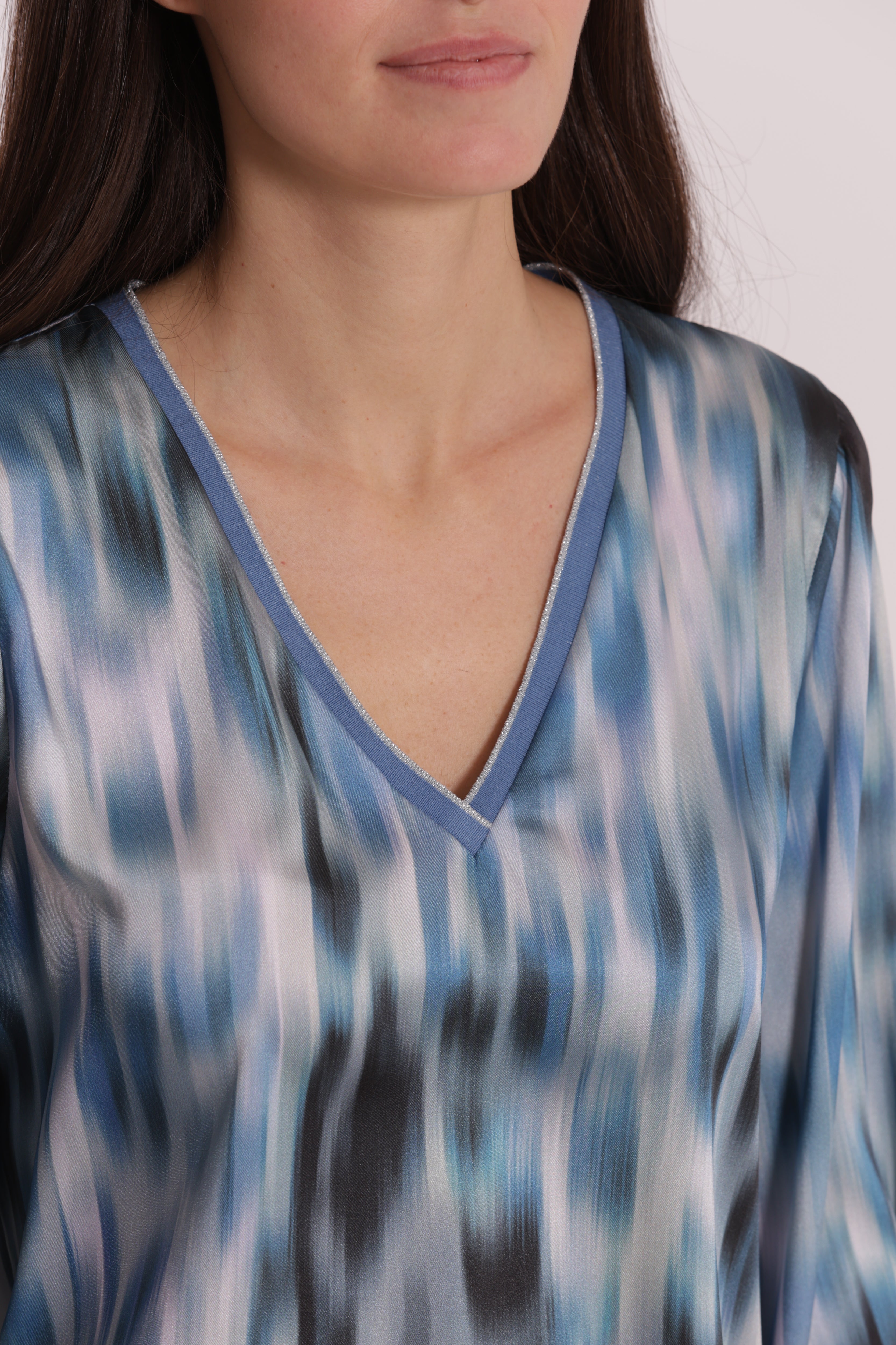 Mimi Mua Blusa Scollo V Lurex Fusion Mosto