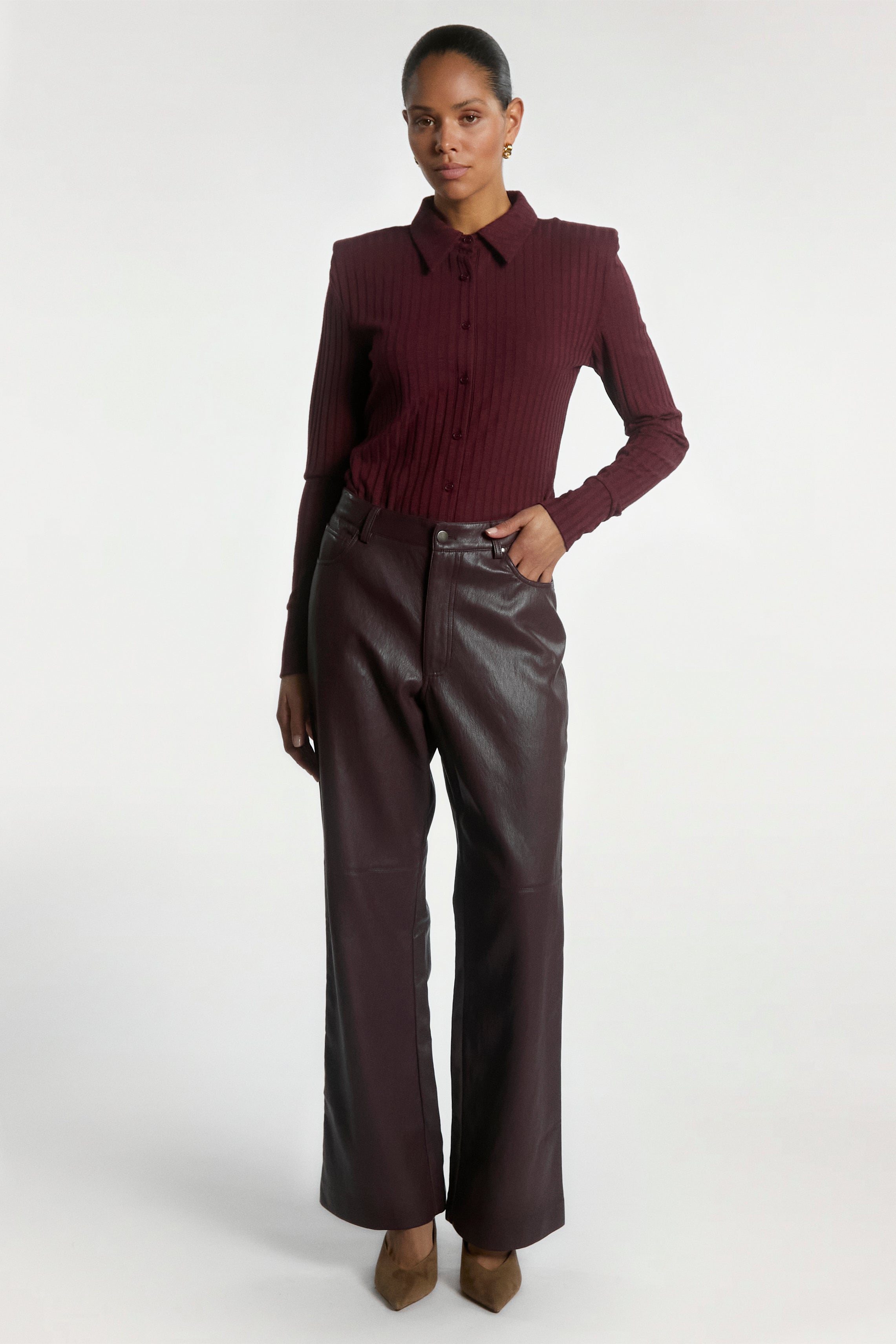 Aaiko Vigo top bordeaux coste collo classico