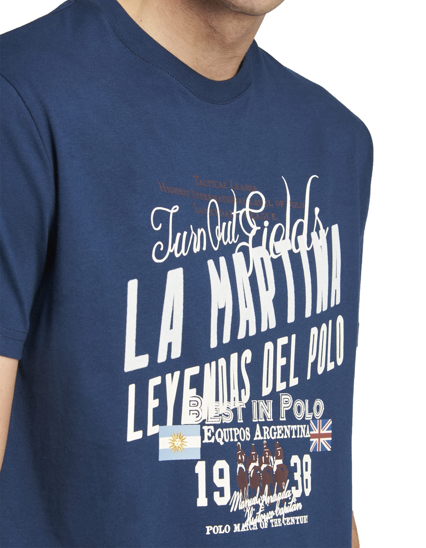 La Martina T-Shirt Uomo Blu Cotone Girocollo