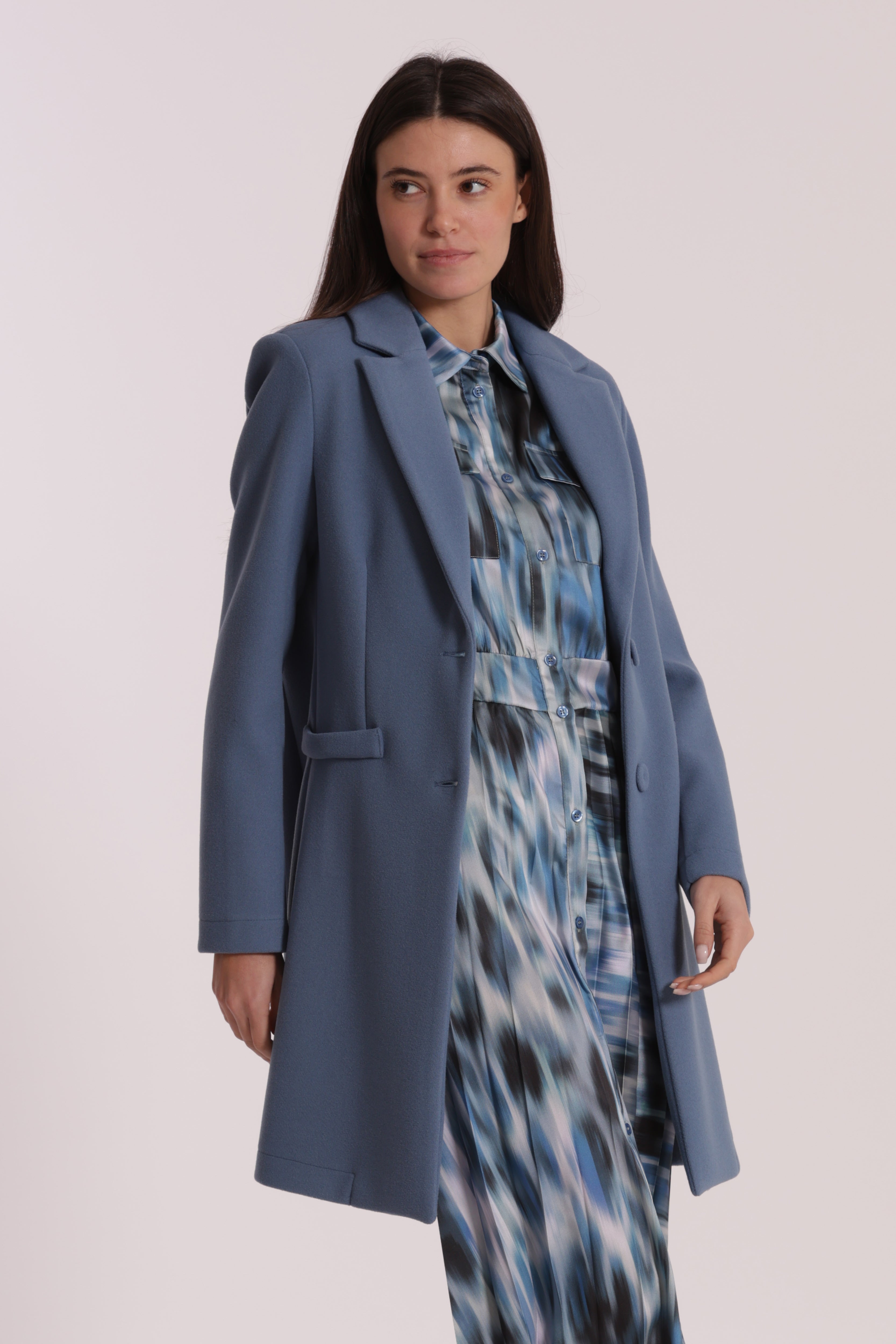 Mimi Mua Cappotto Baronetto Sfoderato Nero Monopetto