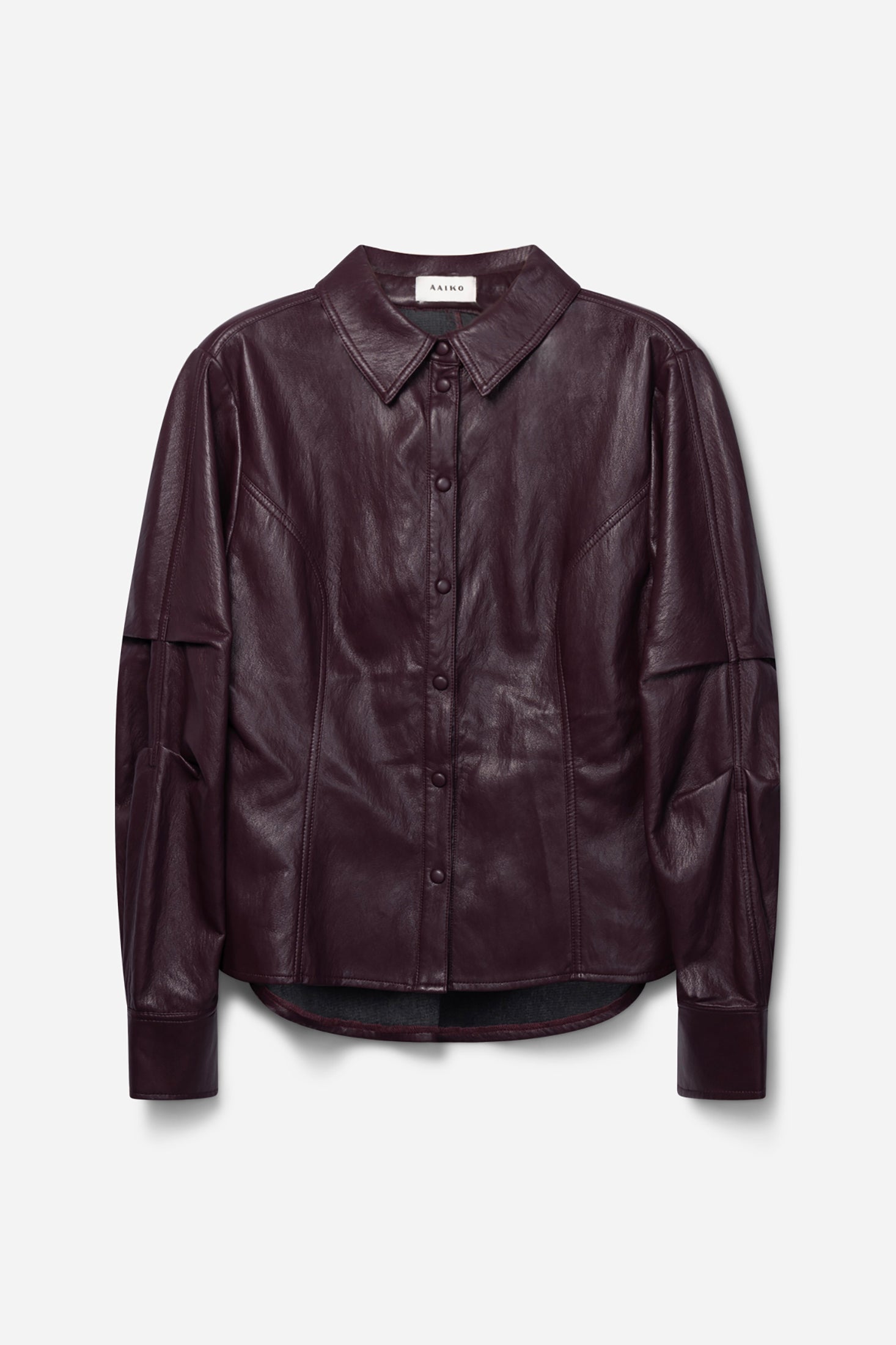 Aaiko Isabel camicia ecopelle bordeaux bottoni