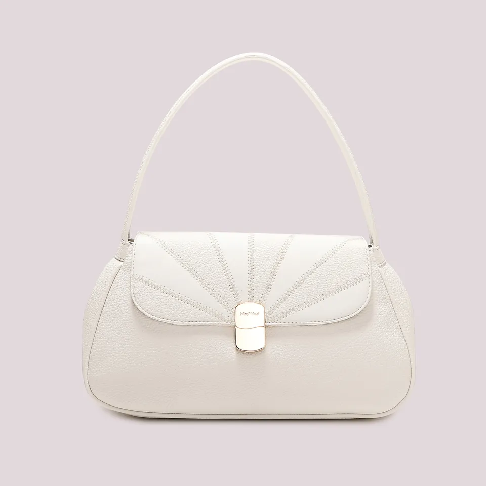 Mimi Mua Borsa a Spalla Patchwork Bianca con patta