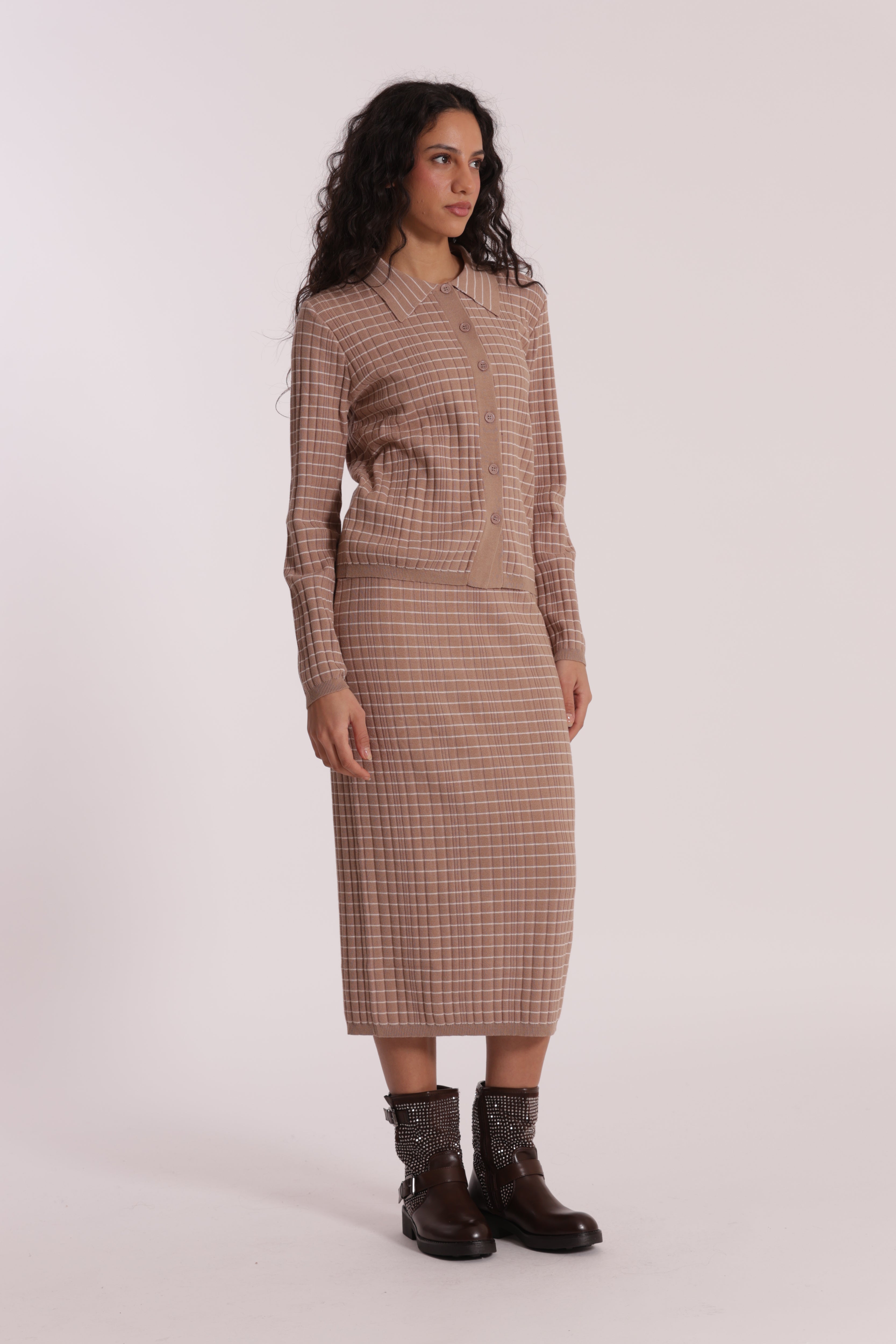 Mimi Mua Polo Righe maglia nero rigata viscosa