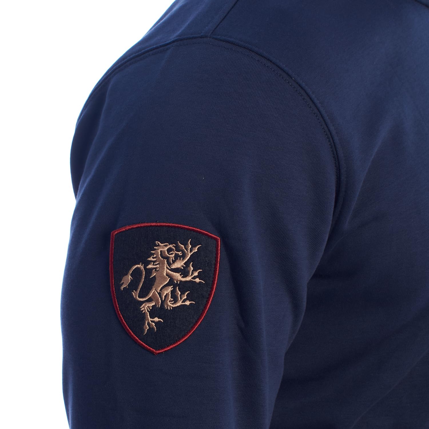 La Martina YMF602-FP112 felpa uomo fullzip blu navy cotone