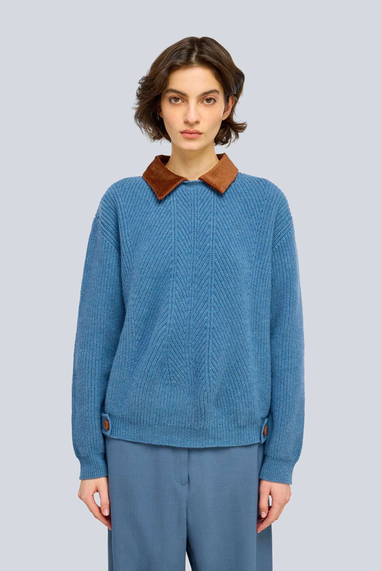 Semicouture Acacia maglia lana merinos avio