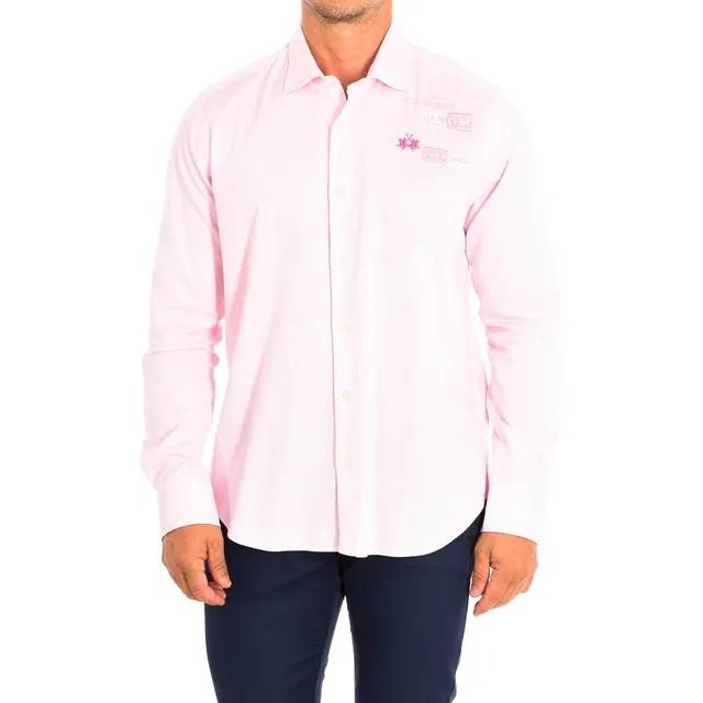 La Martina TMC602-OX083 camicia uomo L maniche lunghe elegante