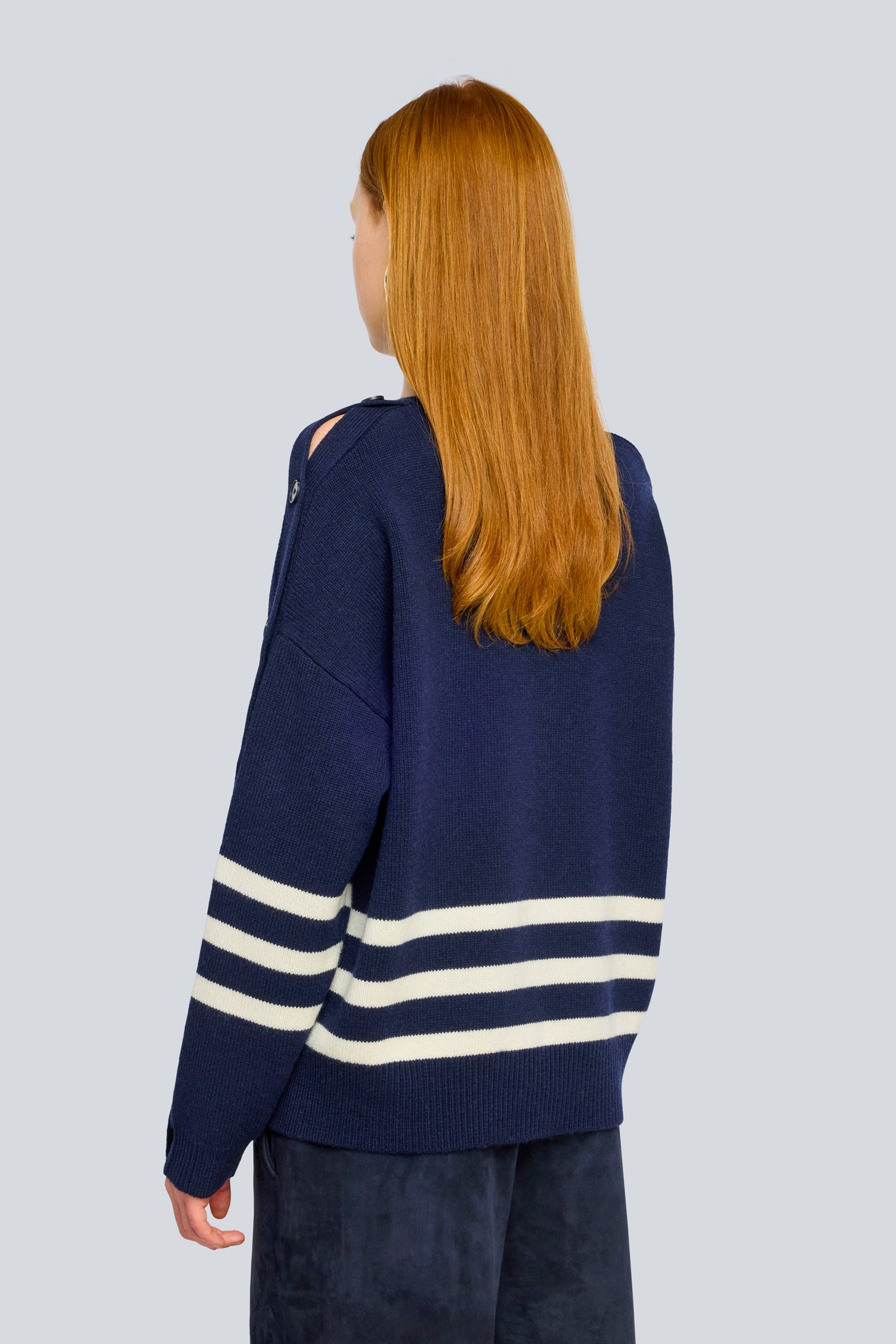 Semicouture Zena maglia grigia rigata cashmere