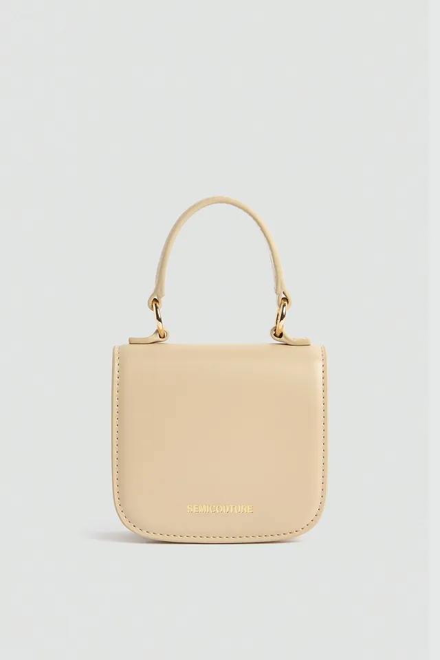 Semicouture Afrodite mini bag camel tracolla oro