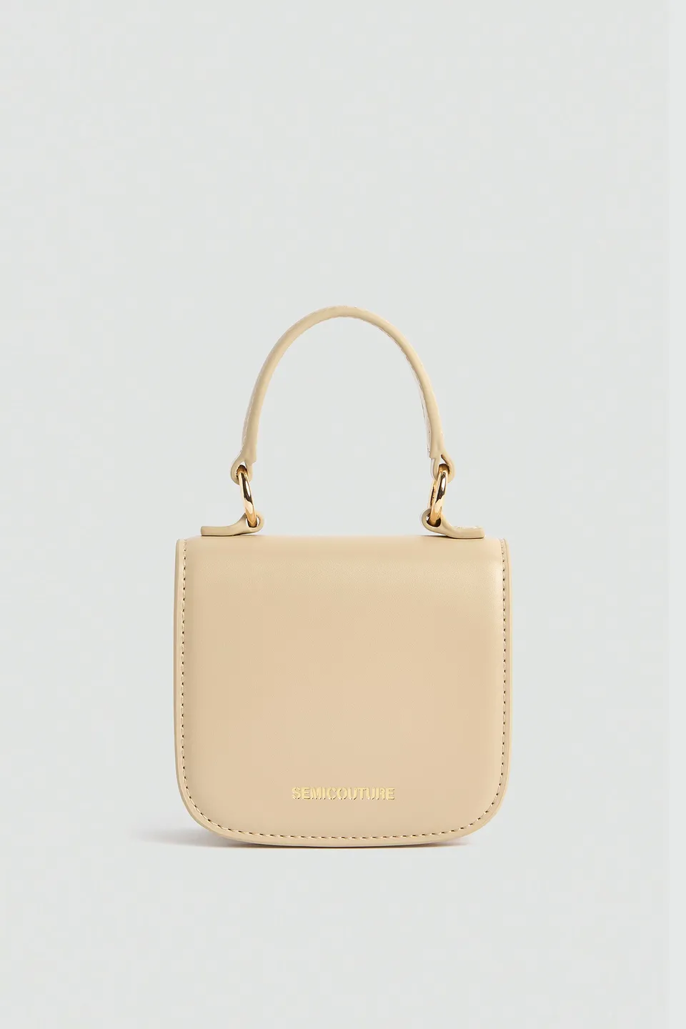 Semicouture Afrodite mini bag camel tracolla oro