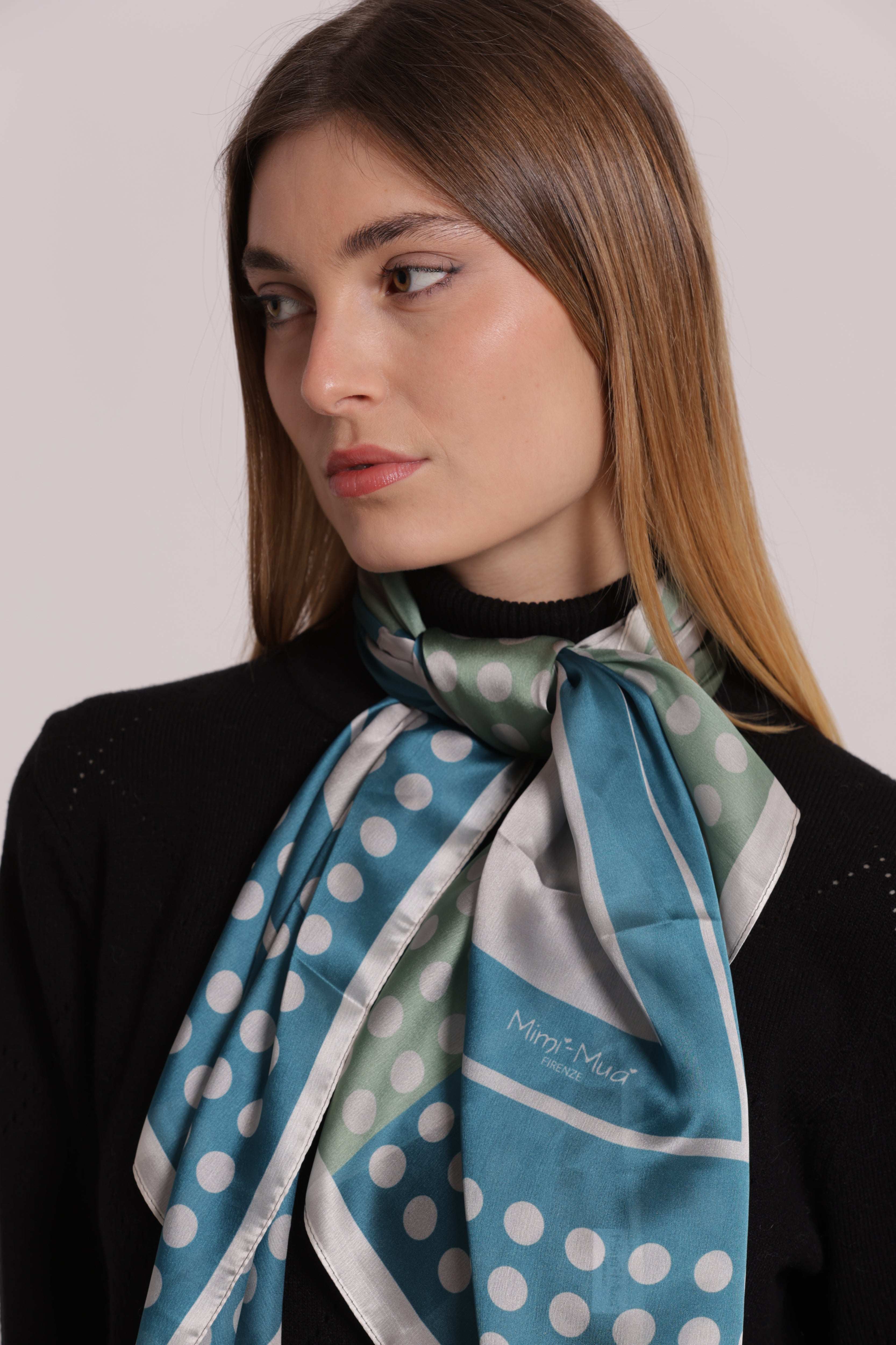 Mimi Mua Foulard Cornice Pallini 90x90 Moro