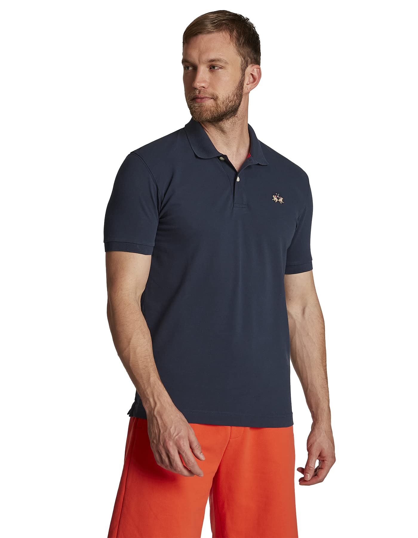 La Martina Man polo uomo slim fit grigia maniche corte