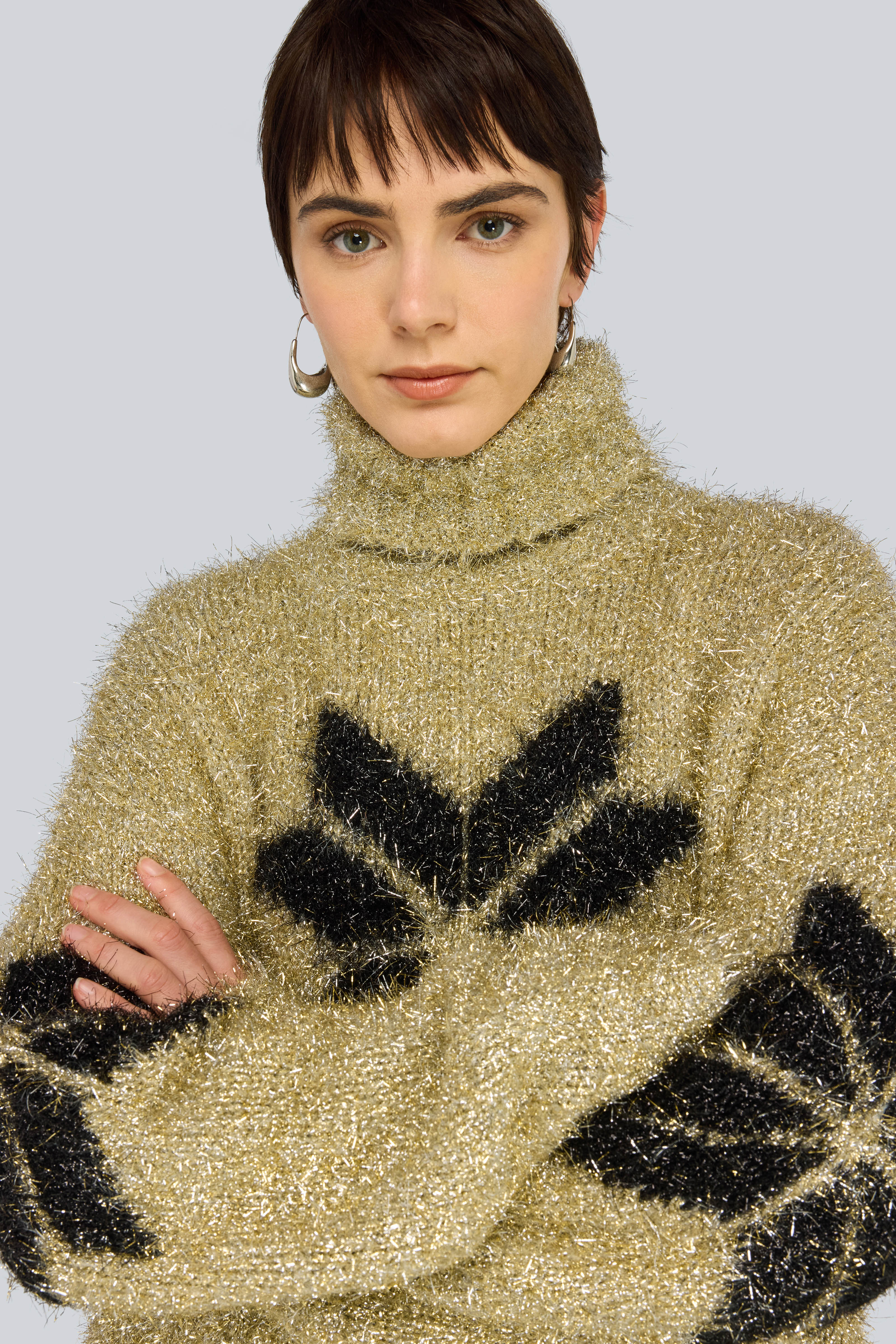 Semicouture Tonia maglia jacquard oro nero over