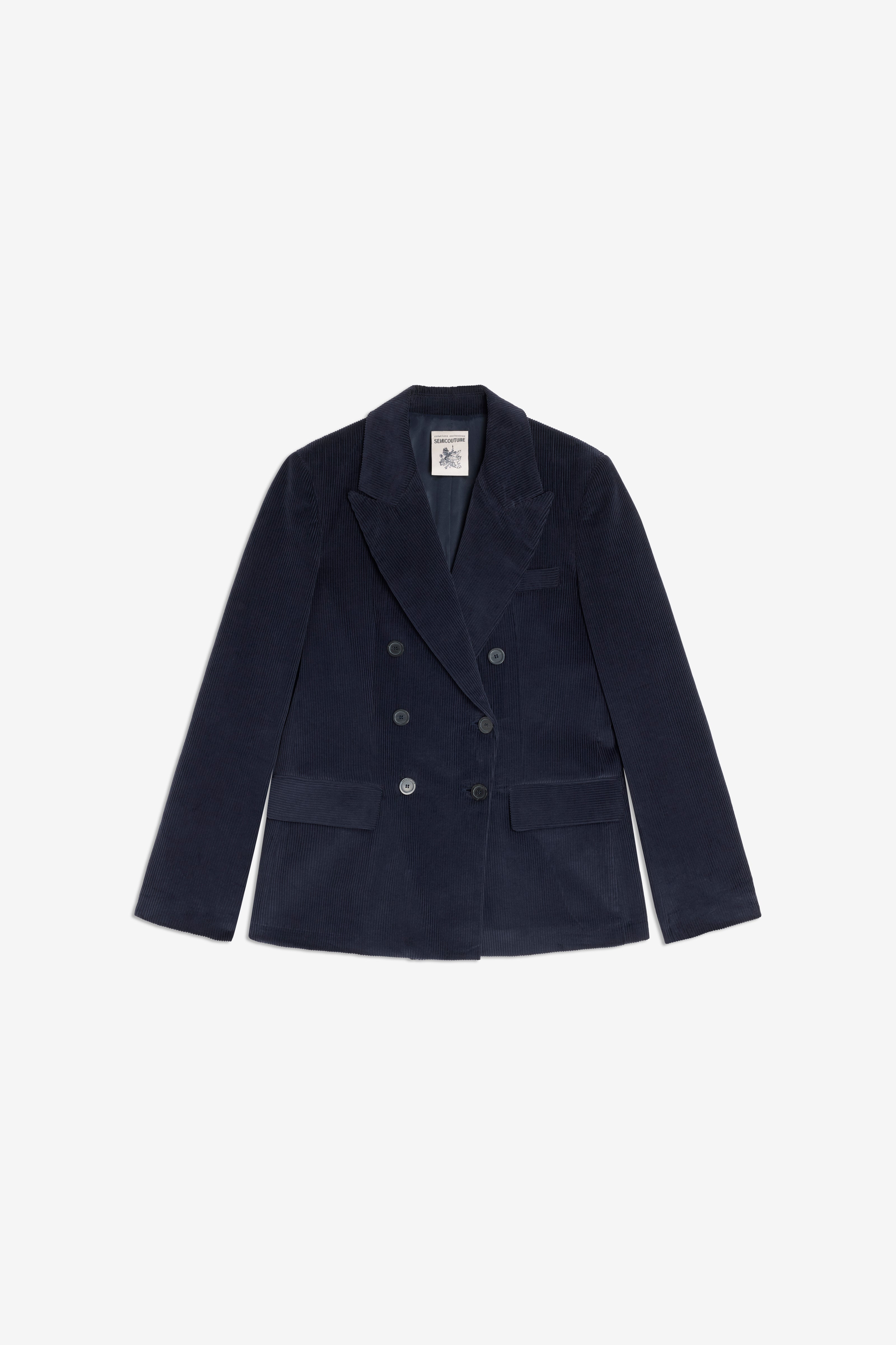 Semicouture Phyllida S6WR40 giacca blu notte velluto
