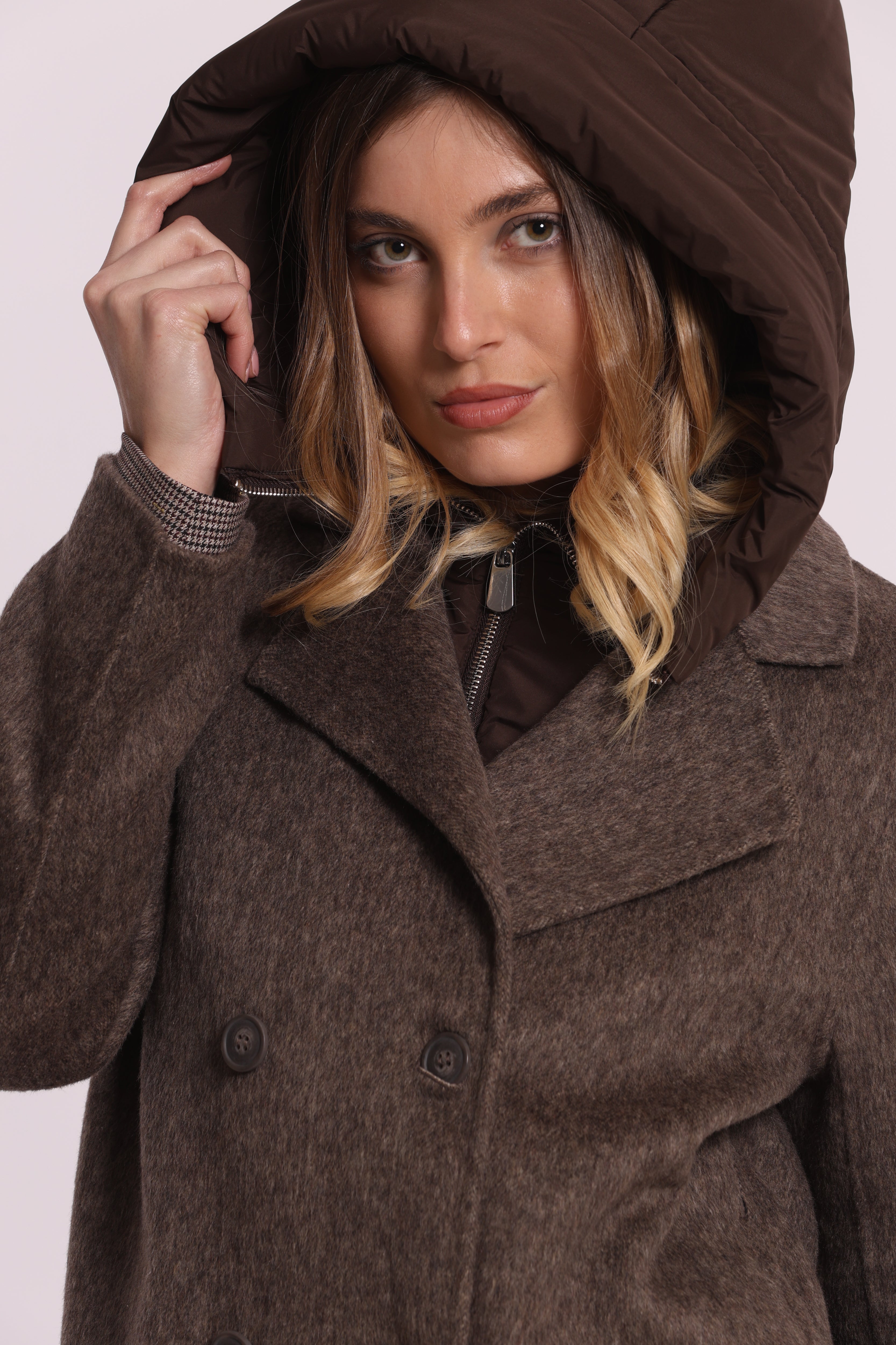 Mimi Mua Cappotto Corto Piumino Removibile Nero