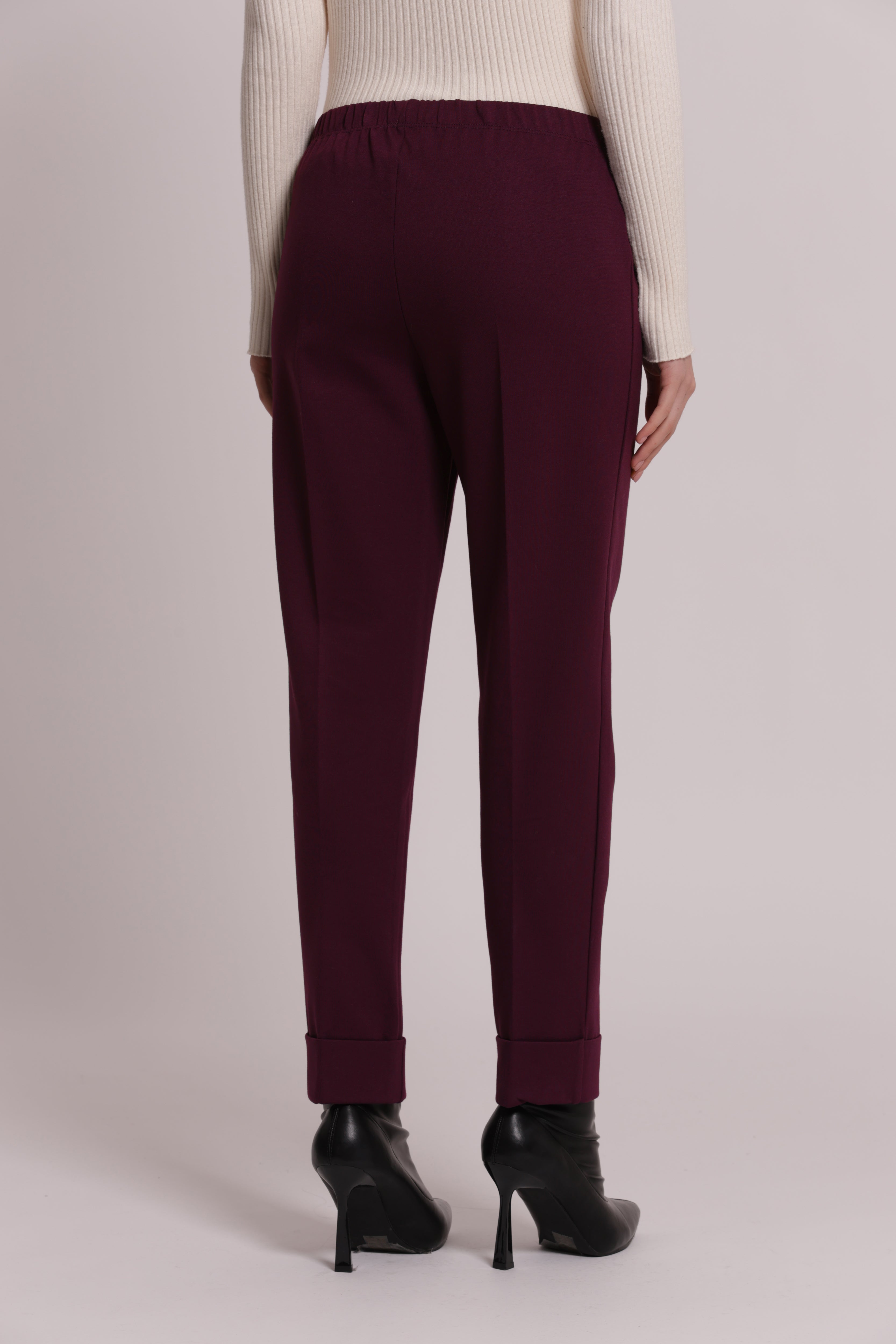 Mimi Mua Pantalone Risvolto Punto Milano Nero