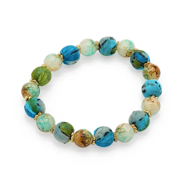 On Earth Cooperative Collection Blossom bracciale multicolore elasticizzato