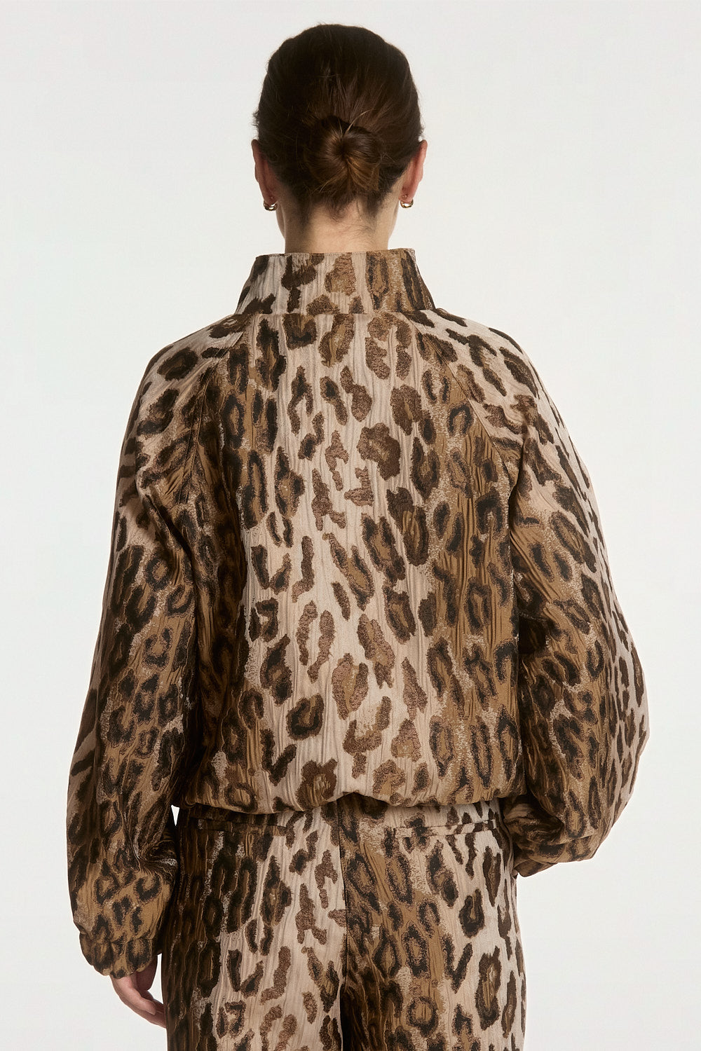 Aaiko Lora giacca marrone animalier con zip