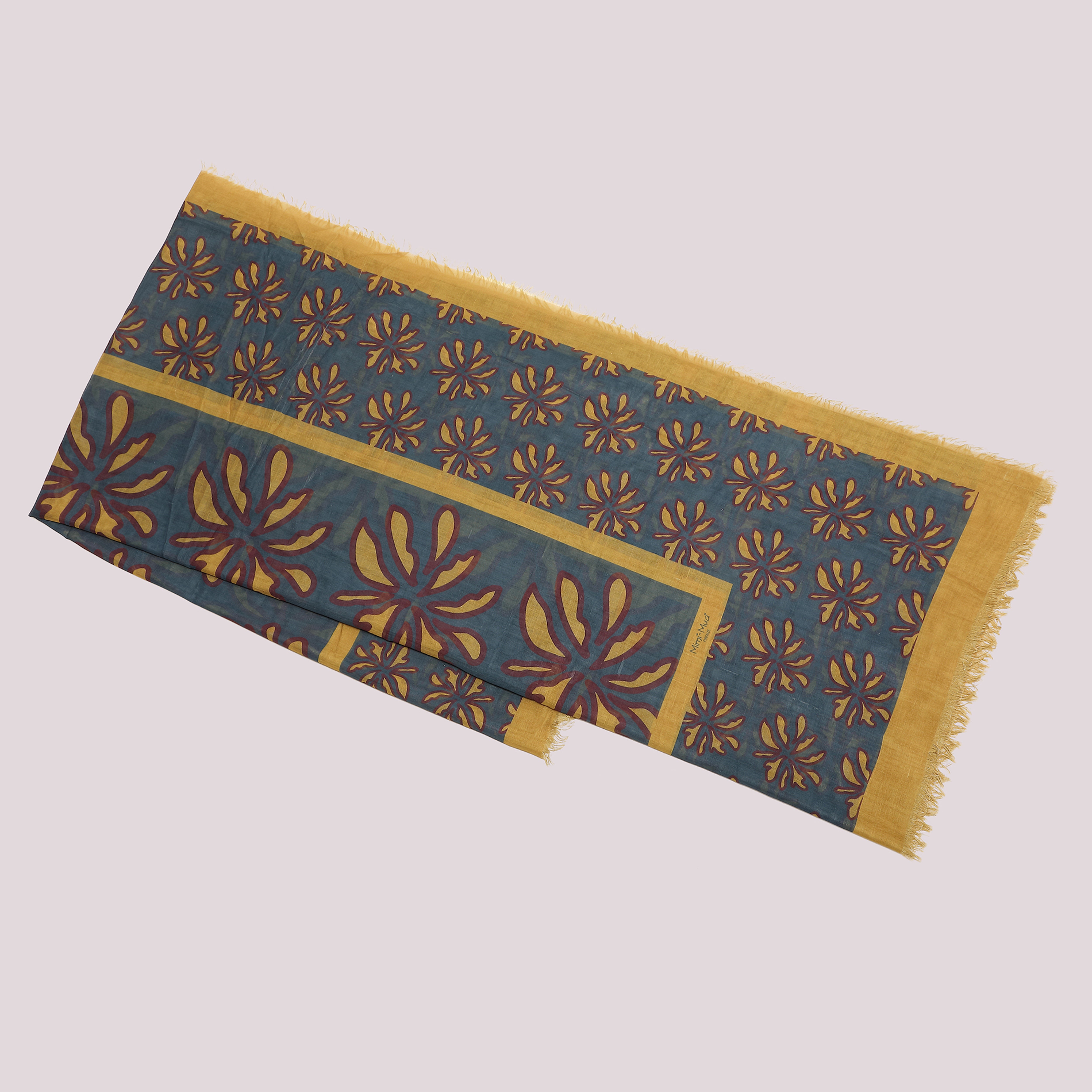 Mimi Mua Foulard Flower Bottom 135x135 Nero