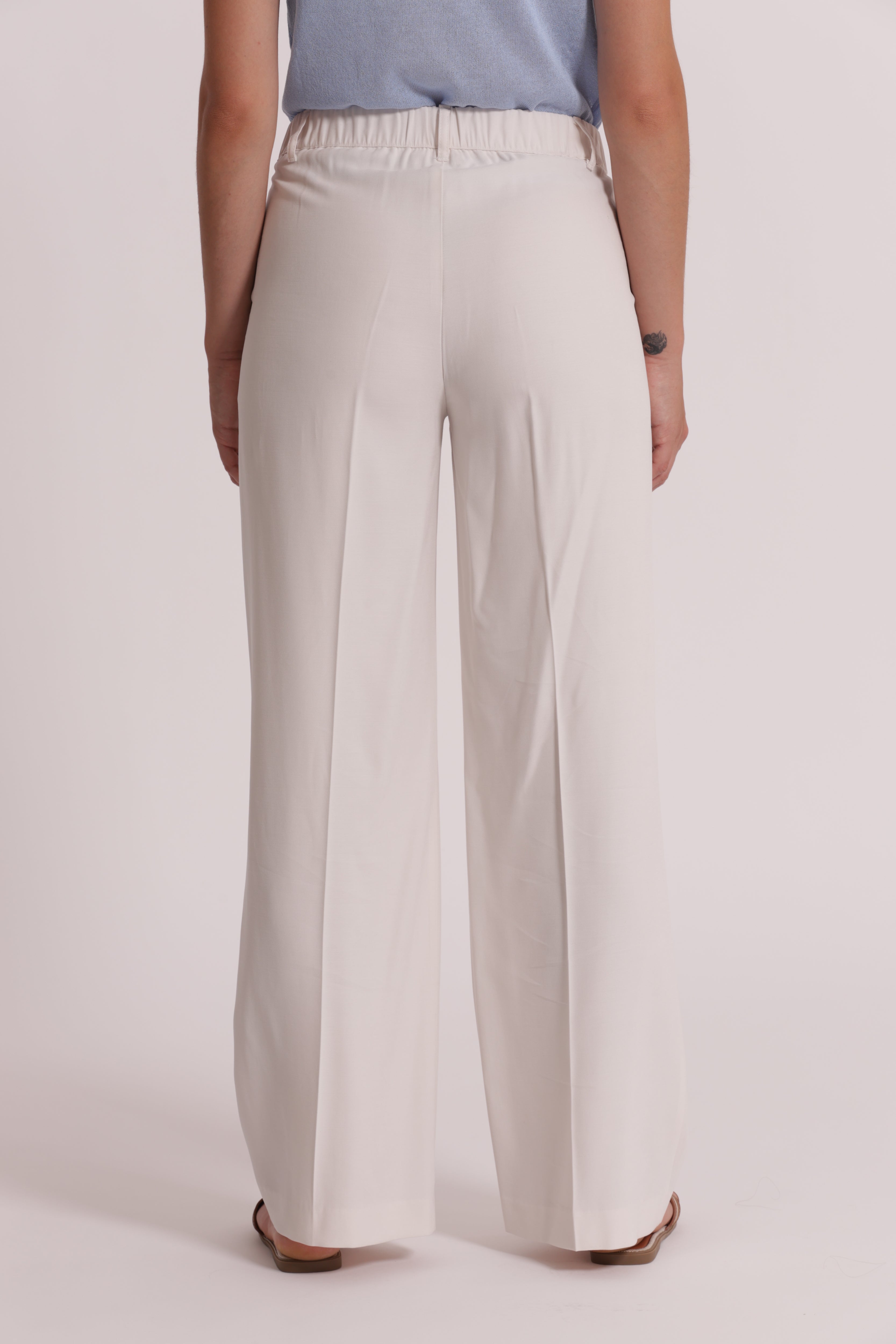 Mimi Mua Lungo Viscosa Pantaloni Panna XS