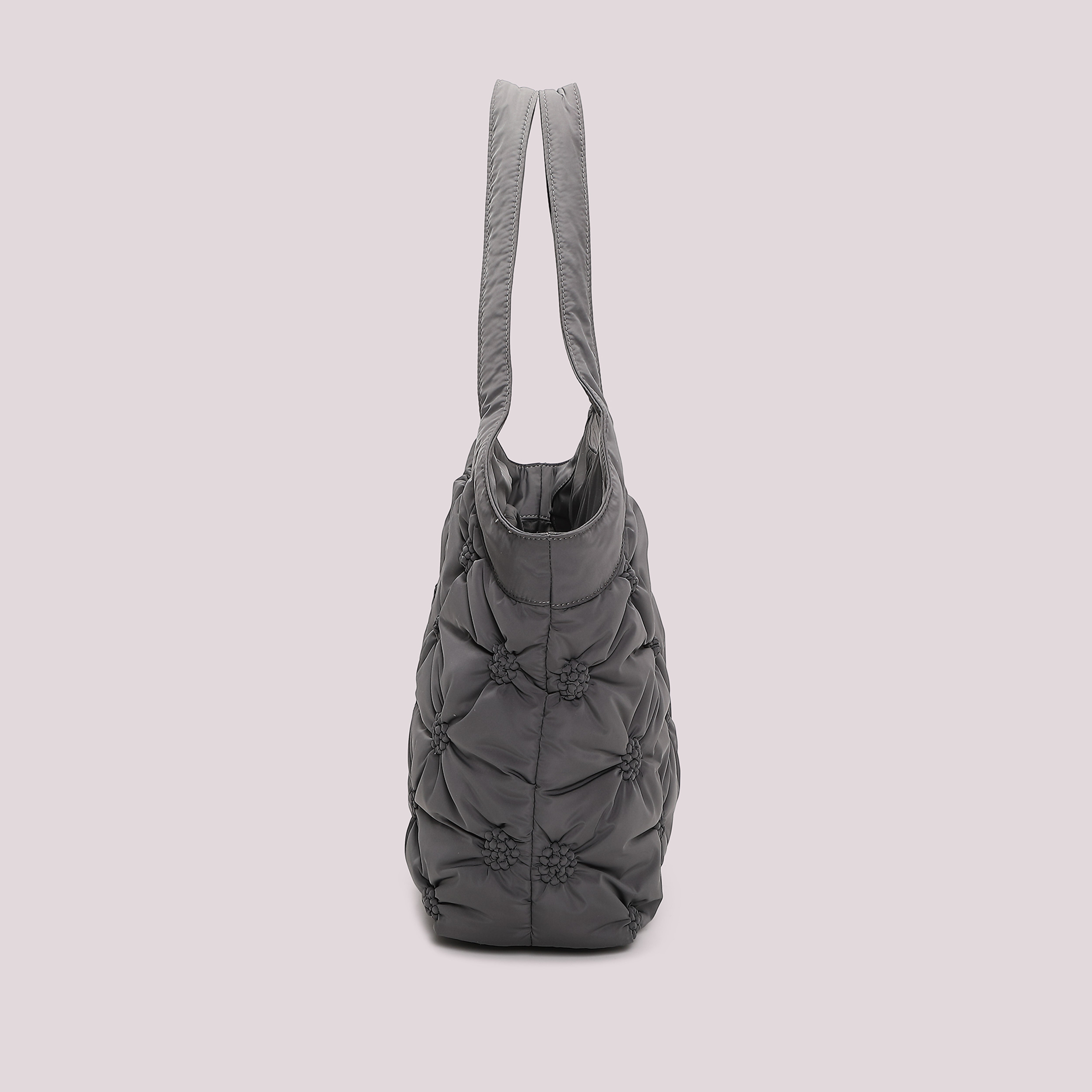 Mimi Mua Borsa Shopping Effetto Piumino Nera Trapuntata
