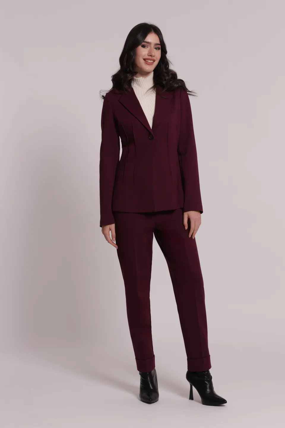 Mimi Mua Pantalone Risvolto Punto Milano Nero