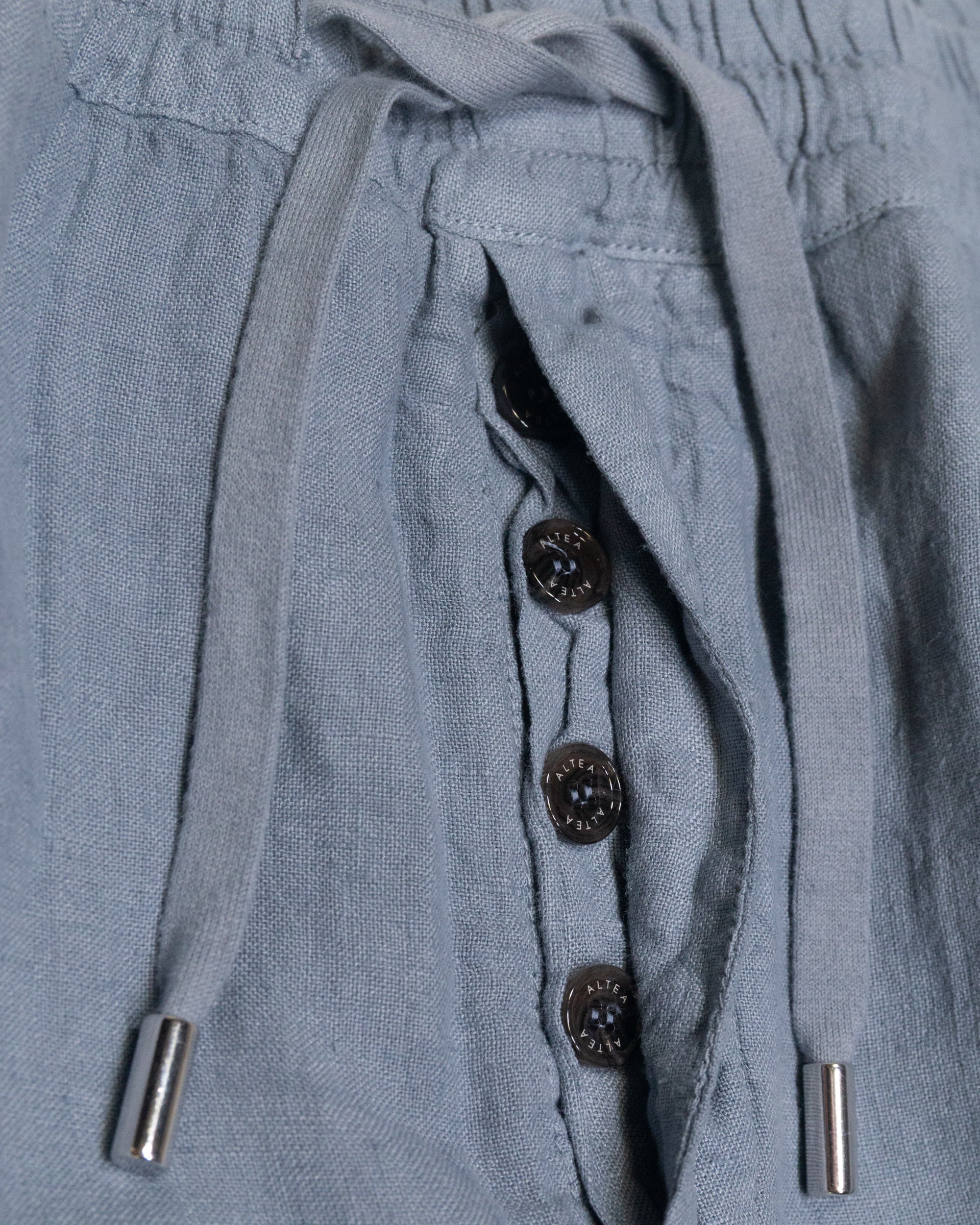 Altea Mattia pantalone lino azzurro coulisse